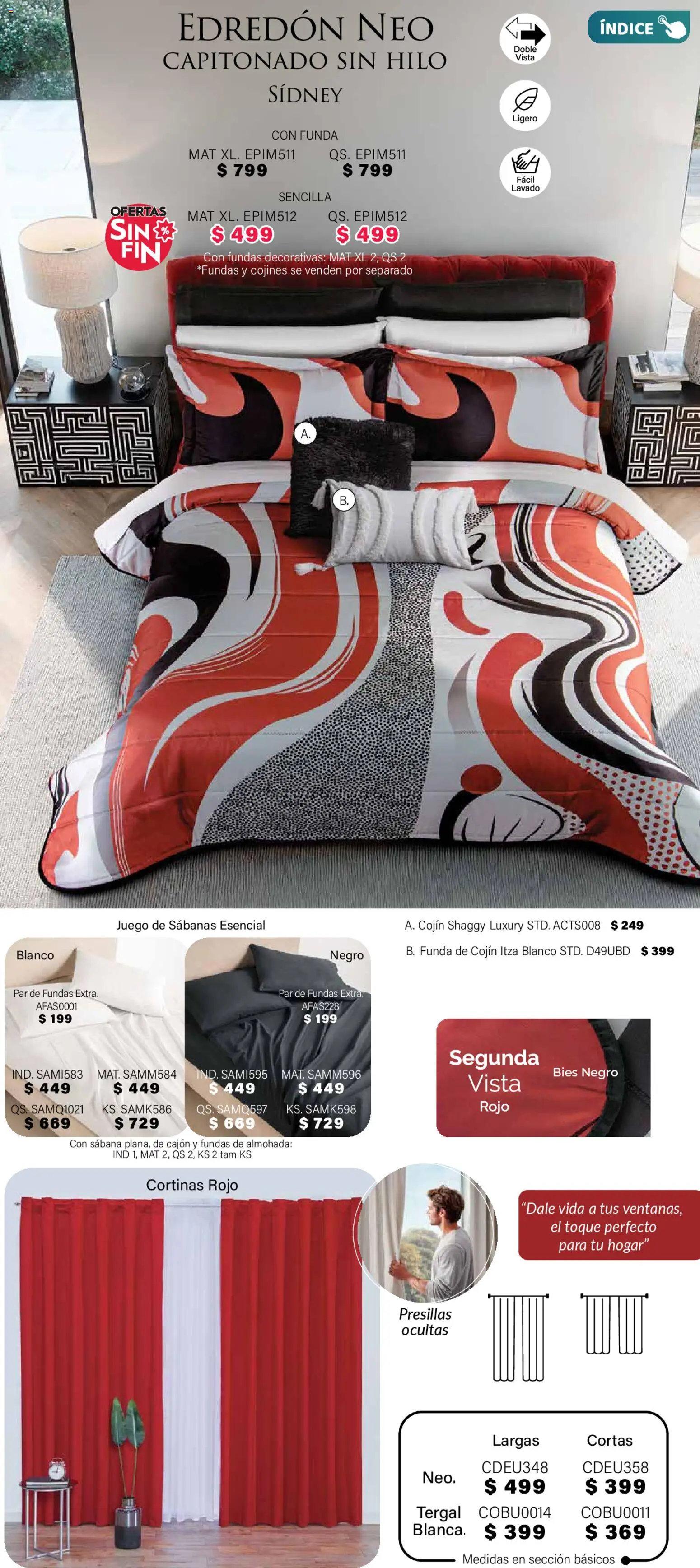 Nuevas ofertas de Colchas Concord válidas en toda la República Mexicana desde el 01.11.2025. ¡Encuentra las mejores ofertas en Colchas Concord Buen Fin! | Página: 15 | Productos: Funda, Almohada, Sabanas, Cortinas