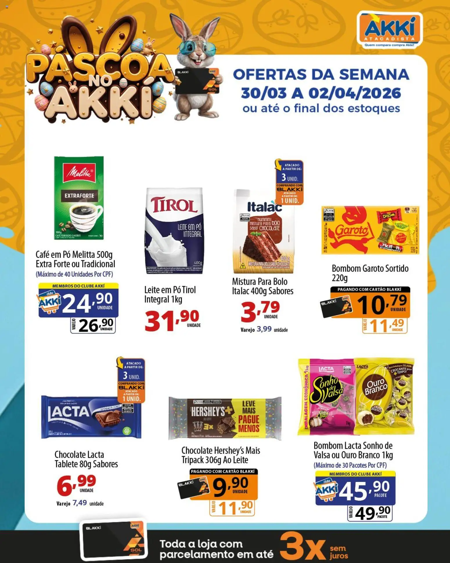Akki Atacadista Folheto - válido de 30.03.2026 | Página: 4 | Produtos: Café, Bolo, Mistura para bolo, Leite em pó