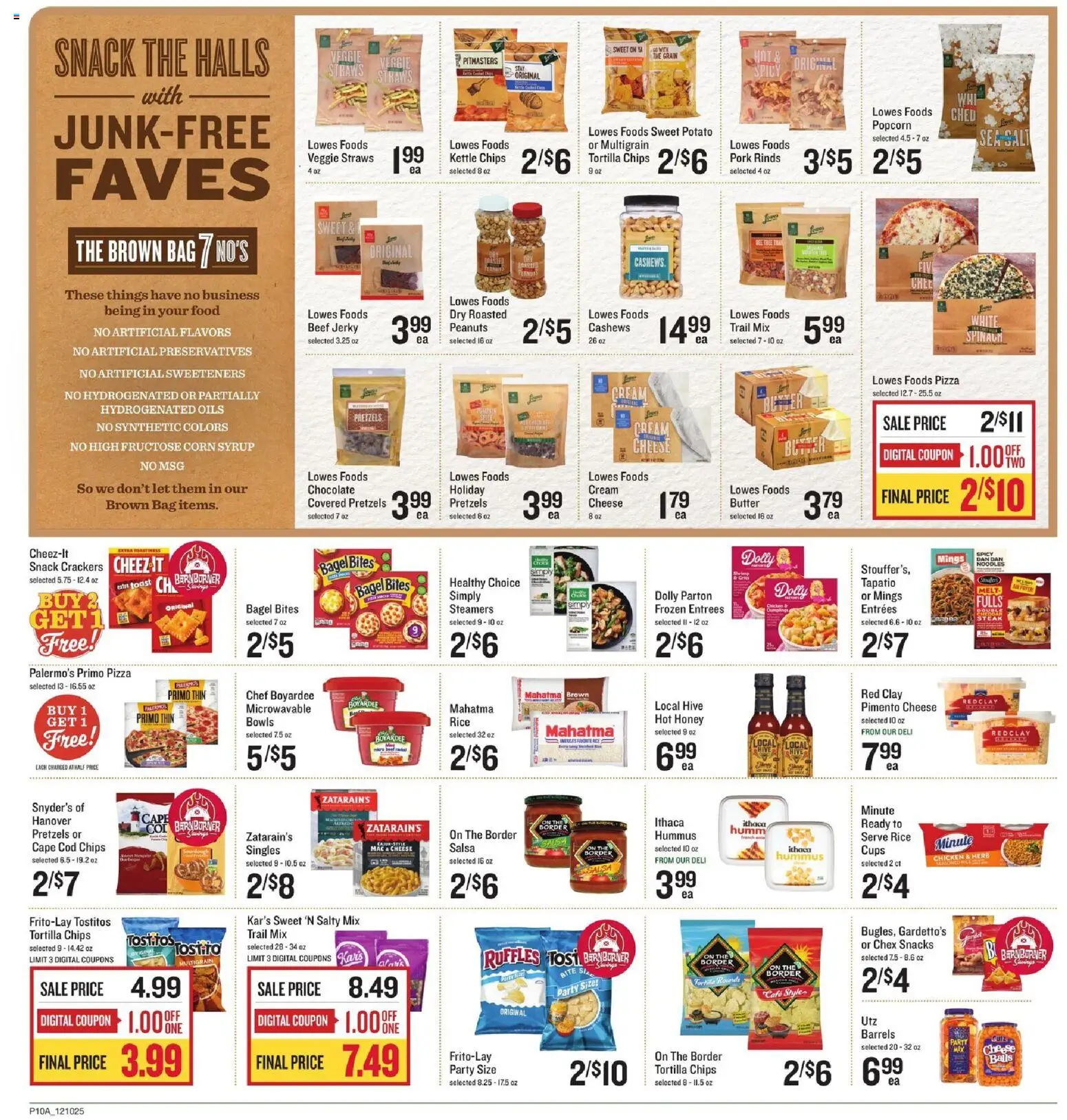 Lowes Foods Weekly Ad - valid from 10.12.2025 | Page: 15 | Products: Spinach, Pizza, Noodles, Bag