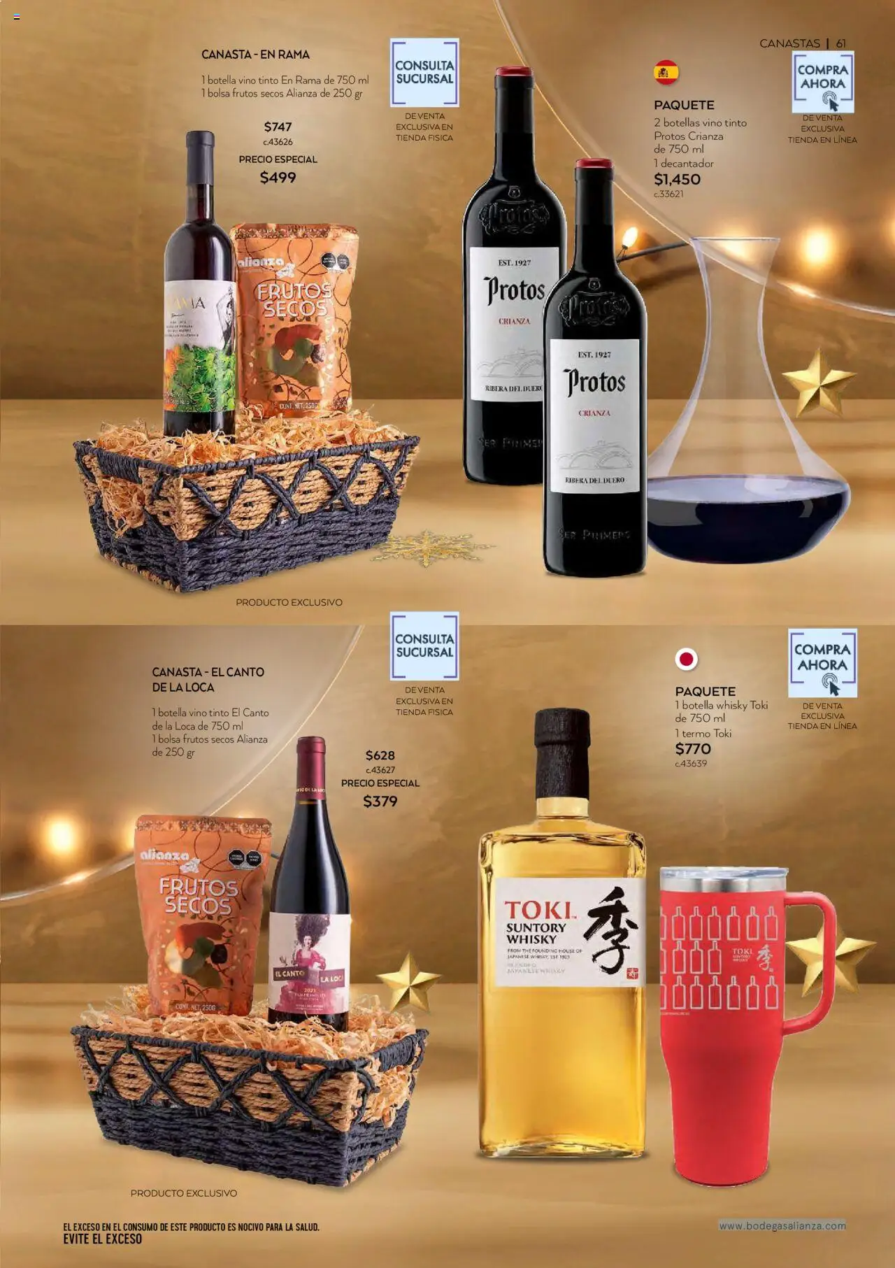 Nuevas ofertas de Bodegas Alianza válidas en toda la República Mexicana desde el 01.10.2025. ¡Encuentra las mejores ofertas en Bodegas Alianza - Catálogo Cava Morada! | Página: 63 | Productos: Botella, Vino, Canasta, Whisky