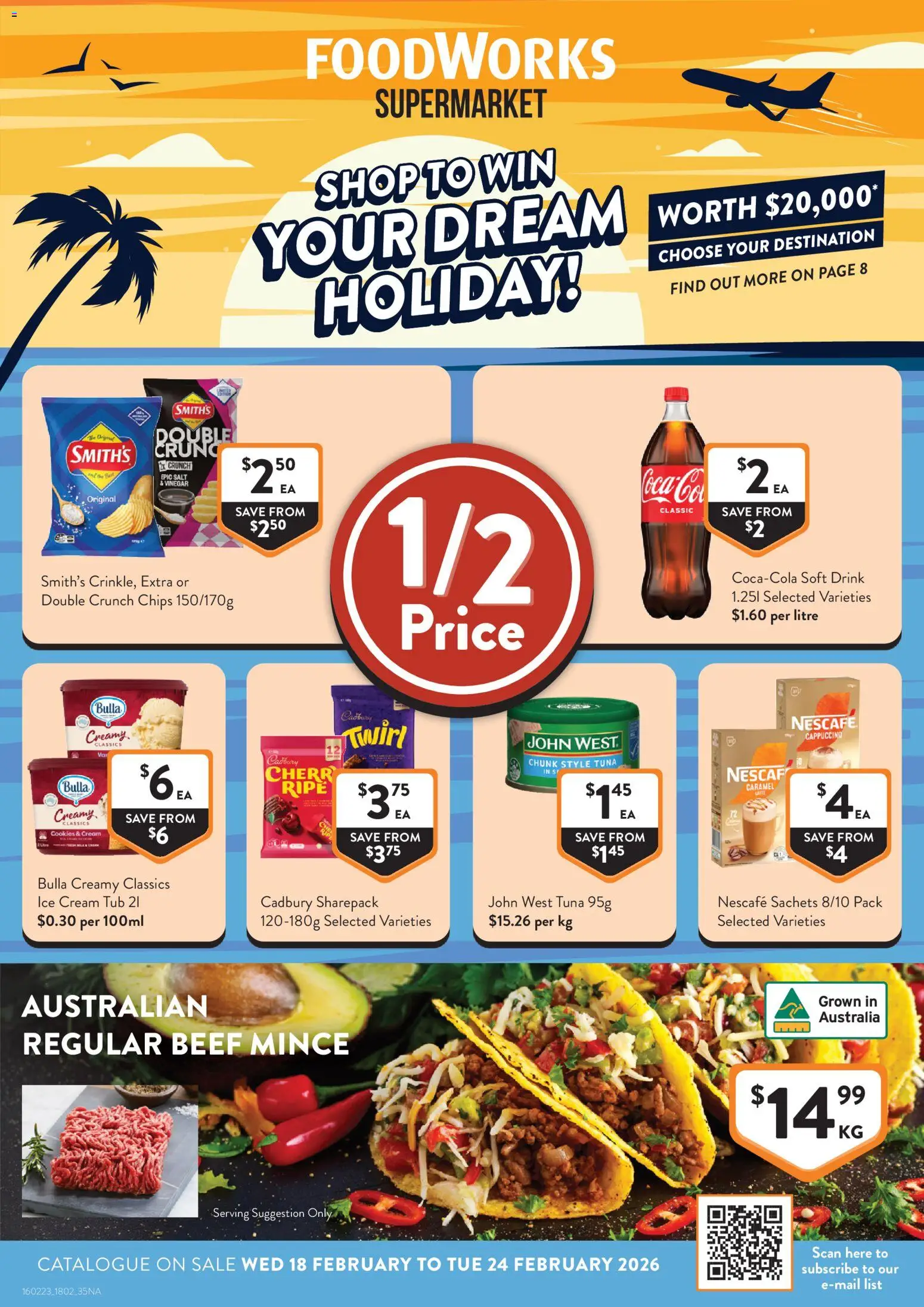 Foodworks catalogue - valid from 18.02.2026 | Page: 1 | Products: Chips, Ice cream, Salt, Nescafe