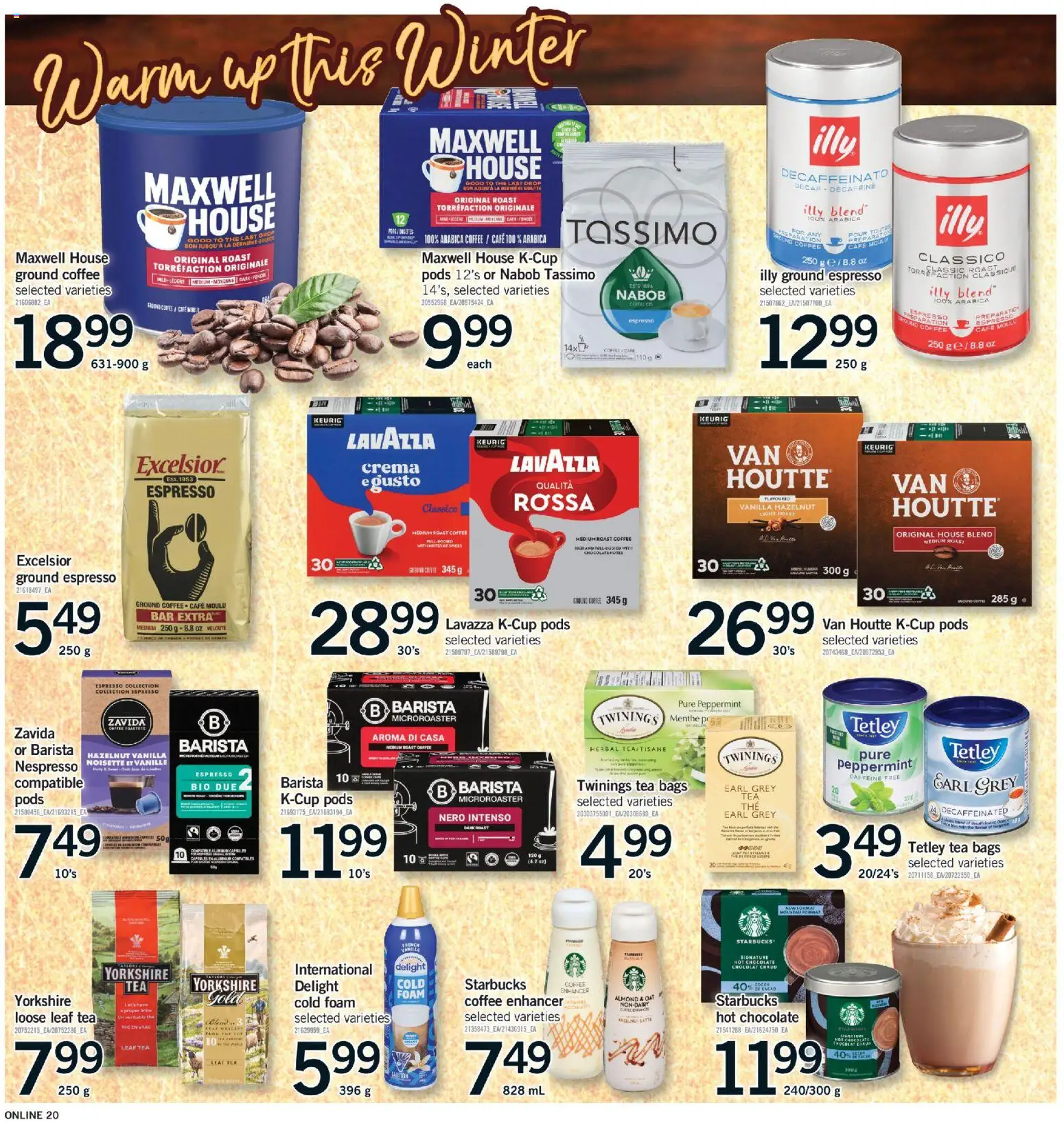 Fortinos flyer valid from 01.01.2026 | Page: 20 | Products: Tea, Coffee, Chocolate