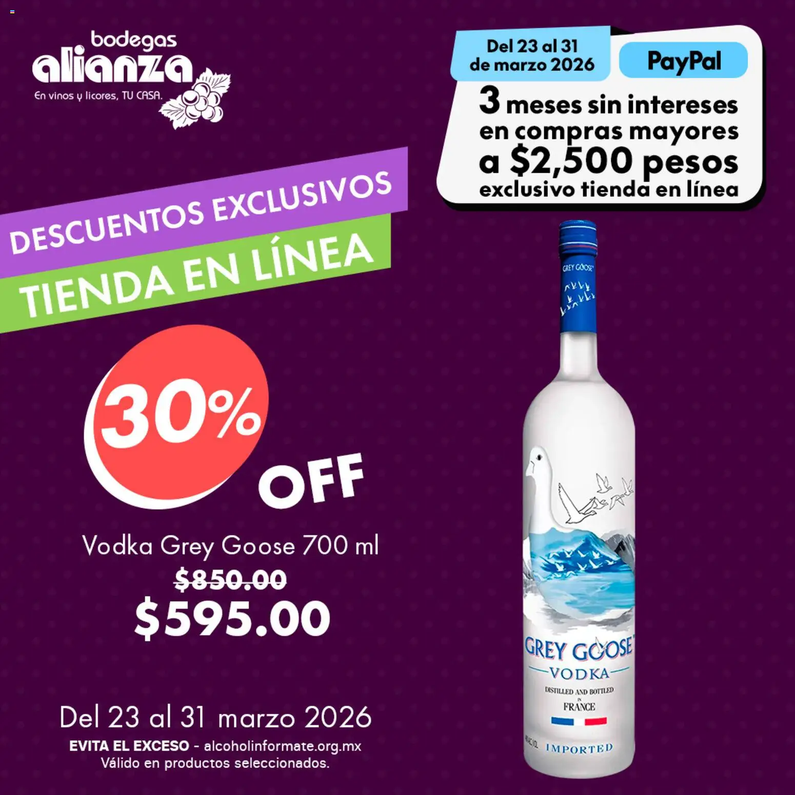 Nuevas ofertas de Bodegas Alianza válidas en toda la República Mexicana desde el 23.03.2026. ¡Encuentra las mejores ofertas en Bodegas Alianza catálogo Descuentos exclusivos ! | Página: 3 | Productos: Vodka