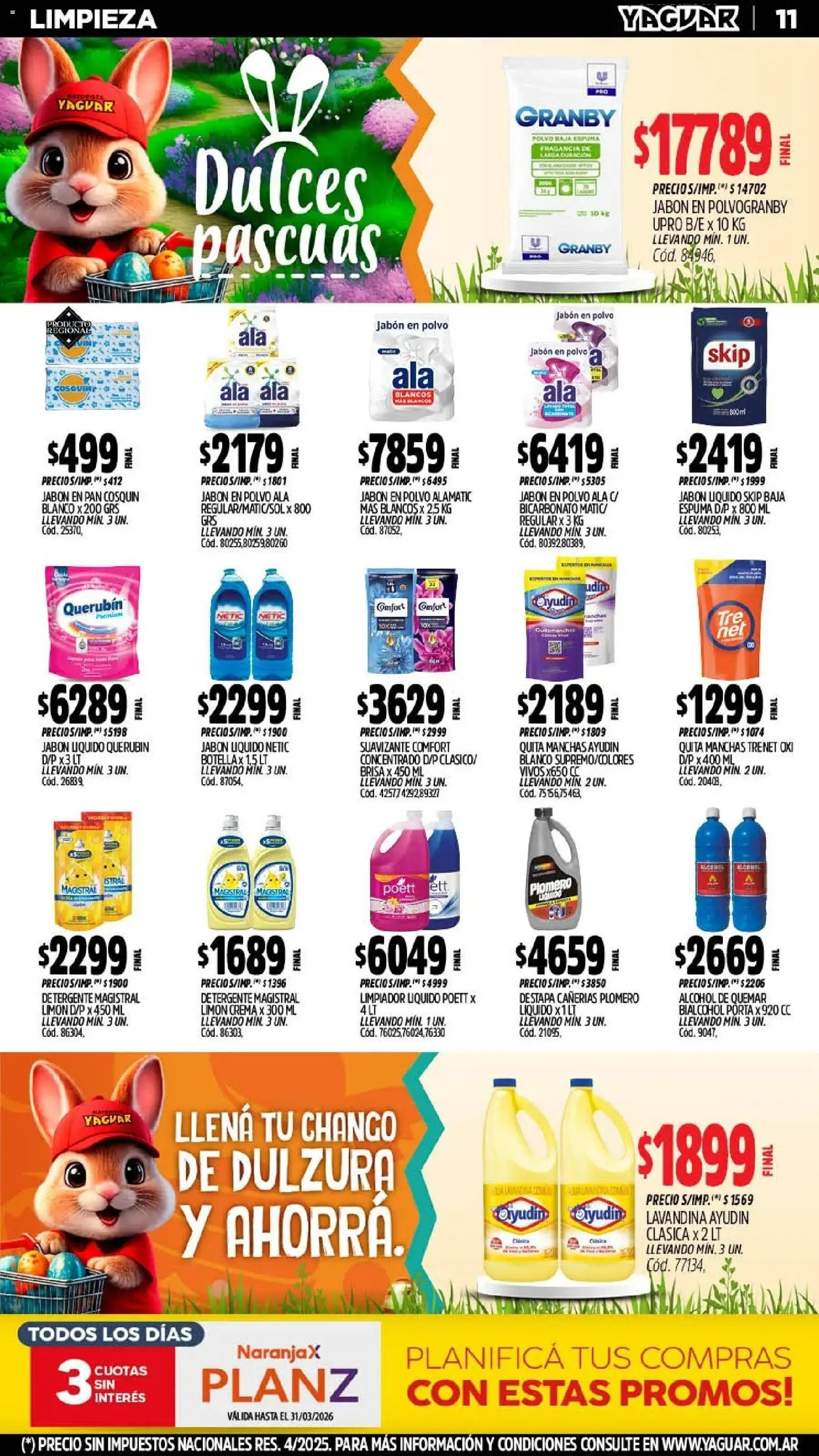 Yaguar - Oferta Semanal San Juan │ válido desde el 23.03.2026 | Página: 11 | Productos: Polvo, Jabón, Limón, Crema