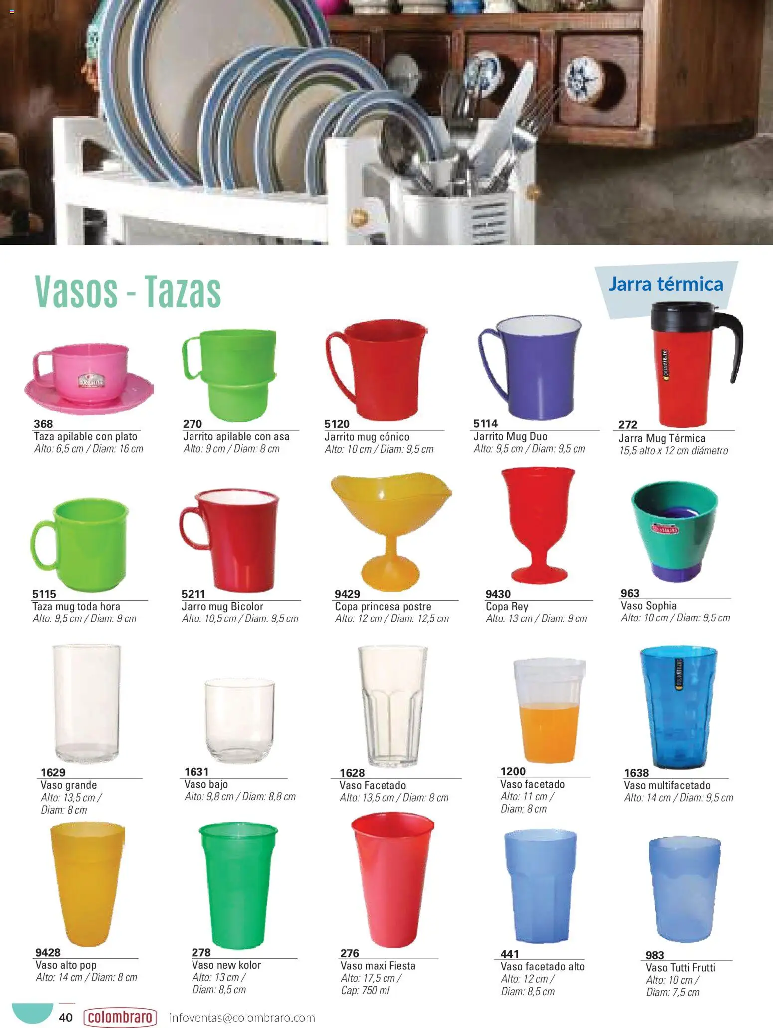 Colombraro catálogo │ válido desde el 26.01.2026 | Página: 40 | Productos: Jarra, Taza, Térmica, Vasos
