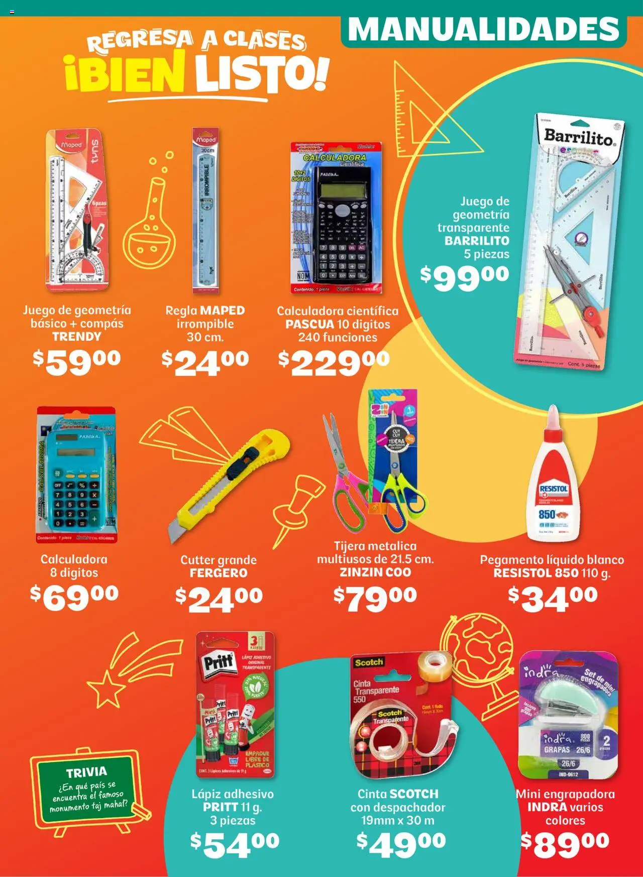 Nuevas ofertas de Soriana válidas en toda la República Mexicana desde el 14.08.2025. ¡Encuentra las mejores ofertas en Soriana - Regresa a clases bien listo Súper Nacional! | Página: 16 | Productos: Tijera, Cutter, Pegamento, Juego