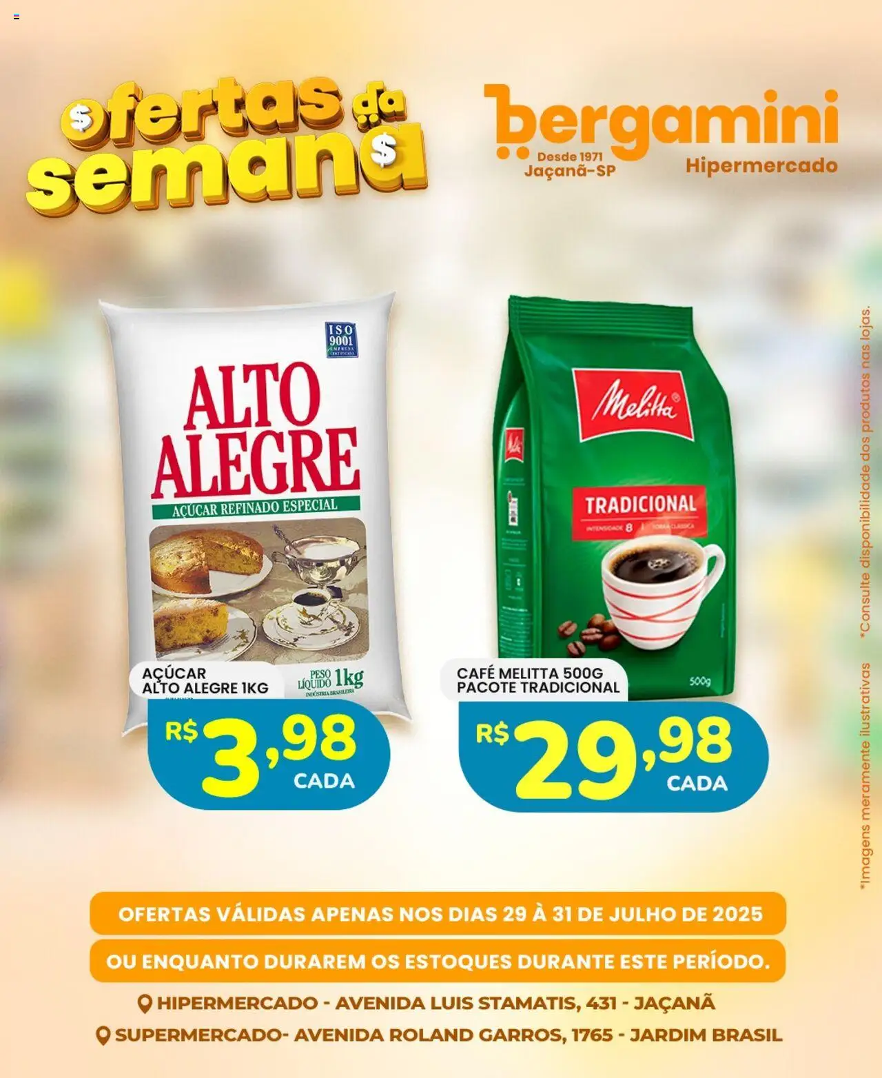 Supermercado Bergamini Folheto - válido de 29.07.2025 | Página: 4 | Produtos: Café, Açúcar