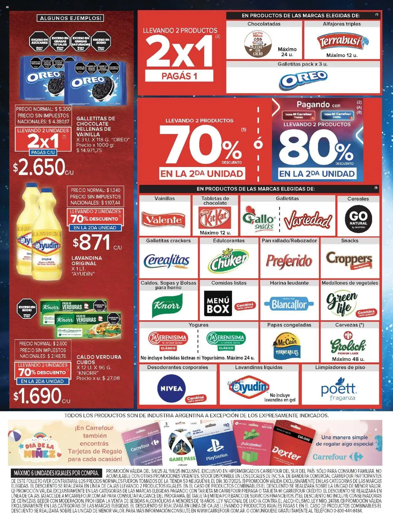 Carrefour ofertas - Comodoro │ válido desde el 05.08.2025 | Página: 3 | Productos: Teléfono, Galletitas, Harina, Agua