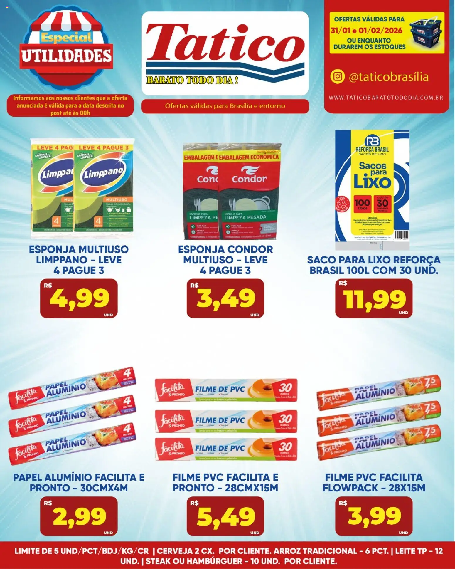 Tatico Folheto - válido de 31.01.2026 | Página: 17 | Produtos: Saco para lixo, filme de PVC, Esponja, Cerveja