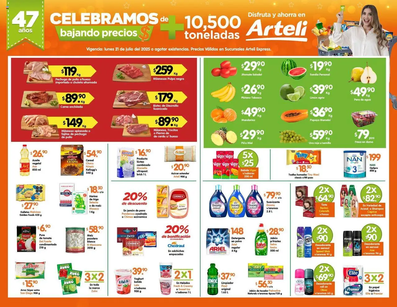 Nuevas ofertas de Arteli válidas en toda la República Mexicana desde el 21.07.2025. ¡Encuentra las mejores ofertas en Arteli - Folleto Express! | Página: 1 | Productos: Detergente, Milanesa, Limón, Jamón