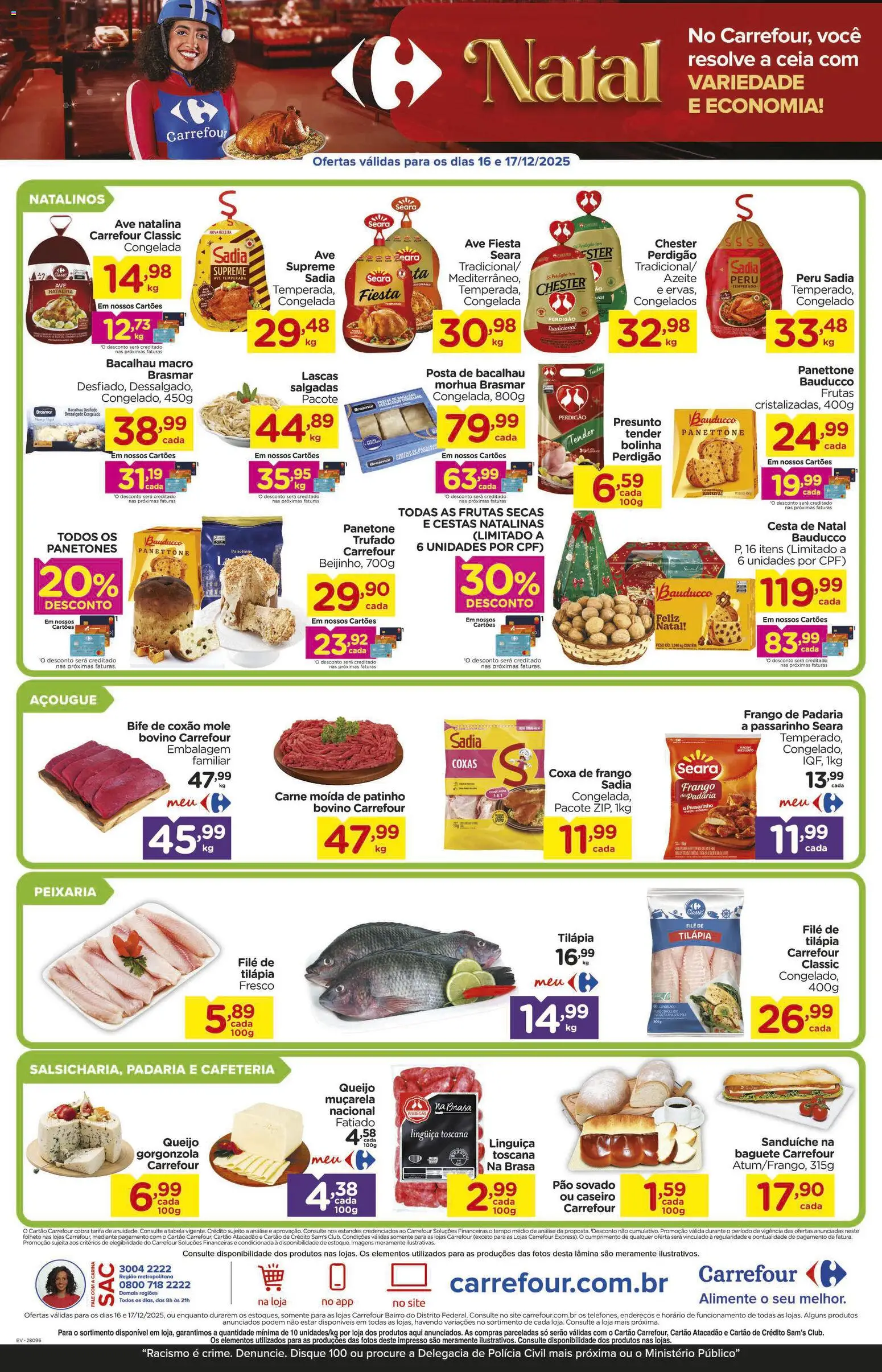 Carrefour Bairro Folheto - válido de 16.12.2025 | Página: 2 | Produtos: Bacalhau, Linguiça, Cesta, Azeite