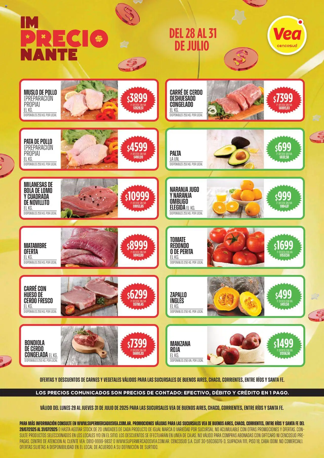 Vea ofertas │ válido desde el 28.07.2025 | Página: 1 | Productos: Tomate, Manzana, Palta, Cerdo