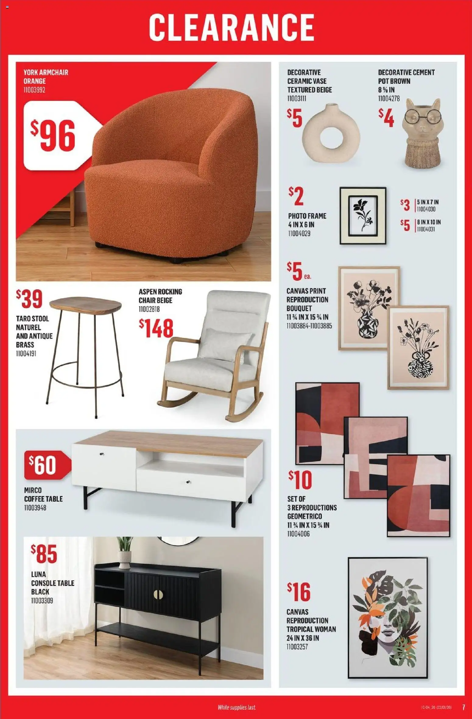 Canac flyer valid from 22.01.2026 | Page: 7 | Products: Armchair, Chair, Vase, Coffee