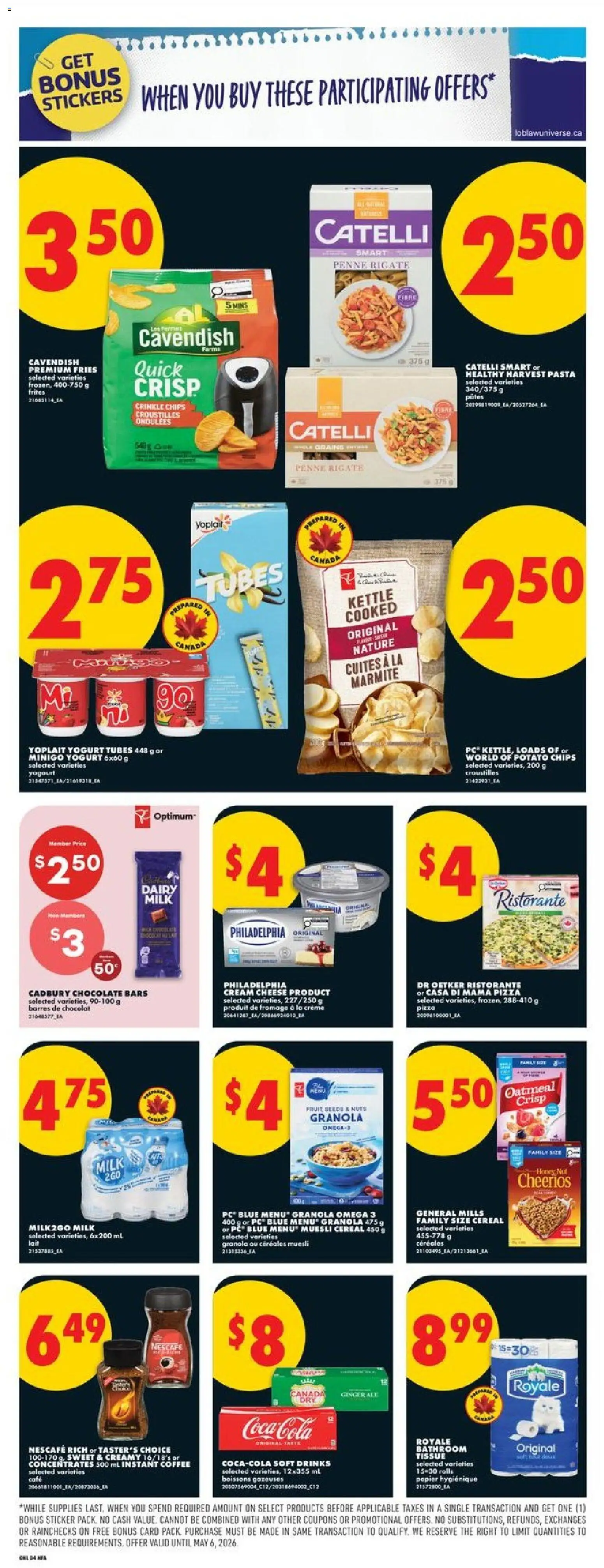 No Frills flyer valid from 09.04.2026 | Page: 10 | Products: Pasta, Kettle, Yogurt, Pizza