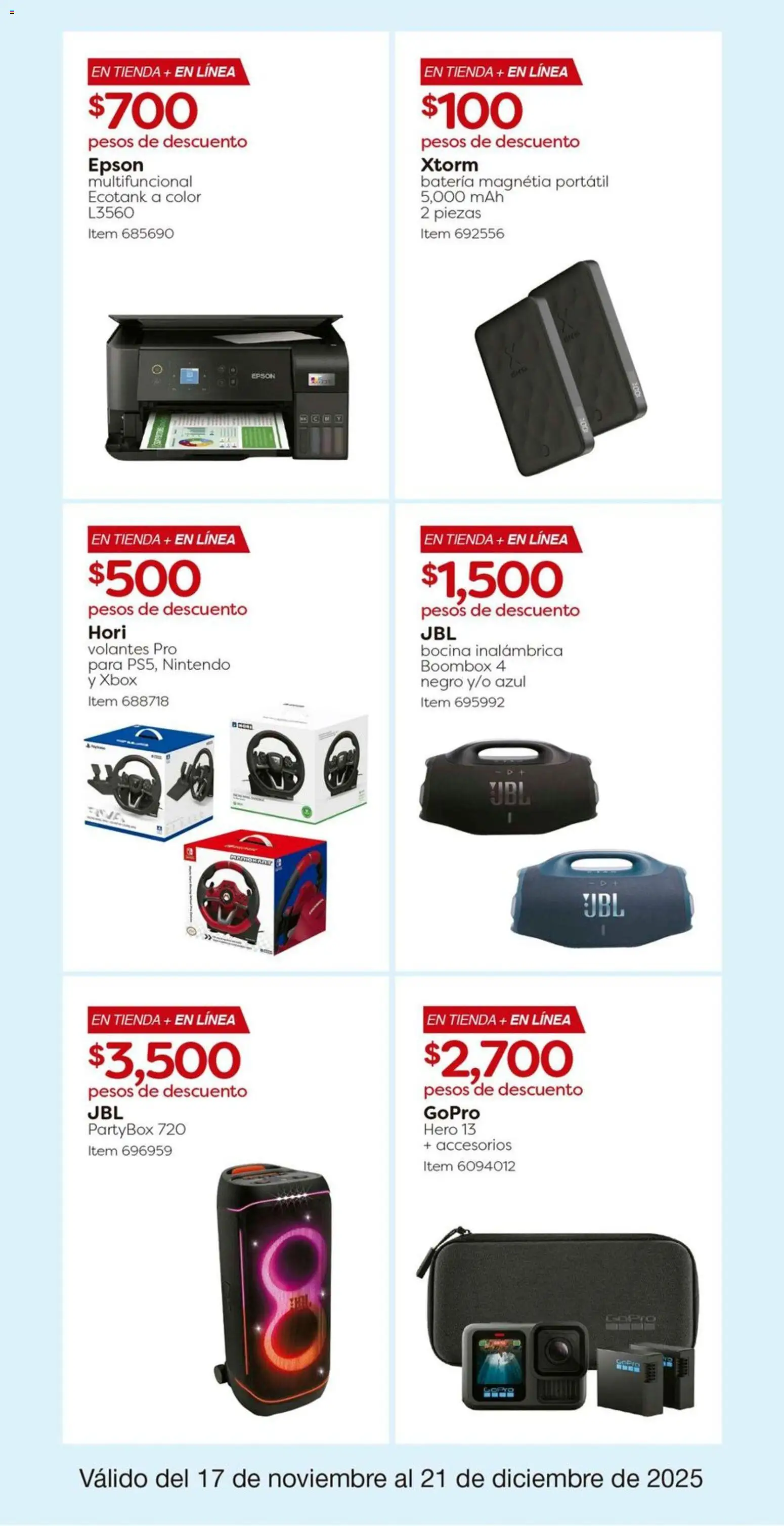 Nuevas ofertas de Costco válidas en toda la República Mexicana desde el 17.11.2025. ¡Encuentra las mejores ofertas en Costco catálogo! | Página: 9 | Productos: Bocina, Batería, Xbox