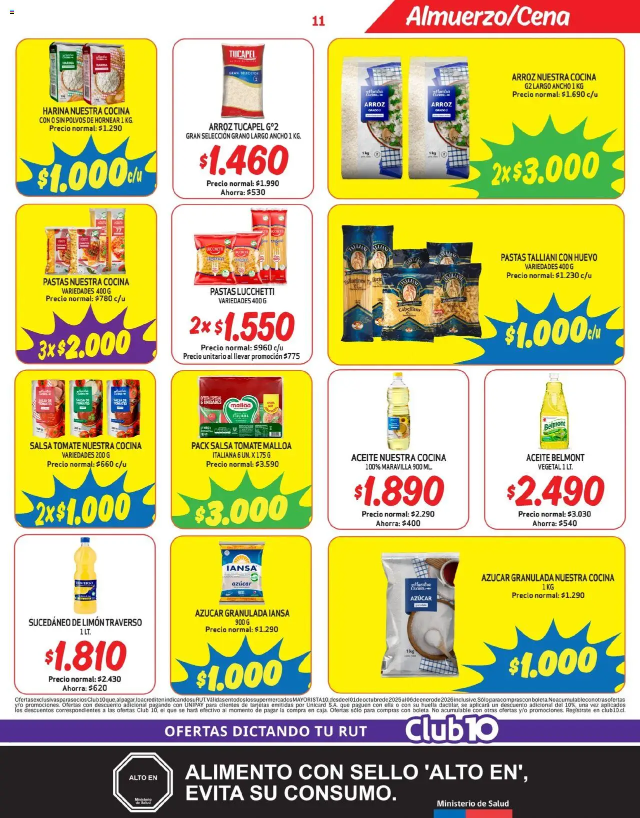 Mayorista 10 Ofertas │ válido desde el 01.10.2025 | Página: 11 | Productos: Huevo, Cocina, Azucar, Aceite