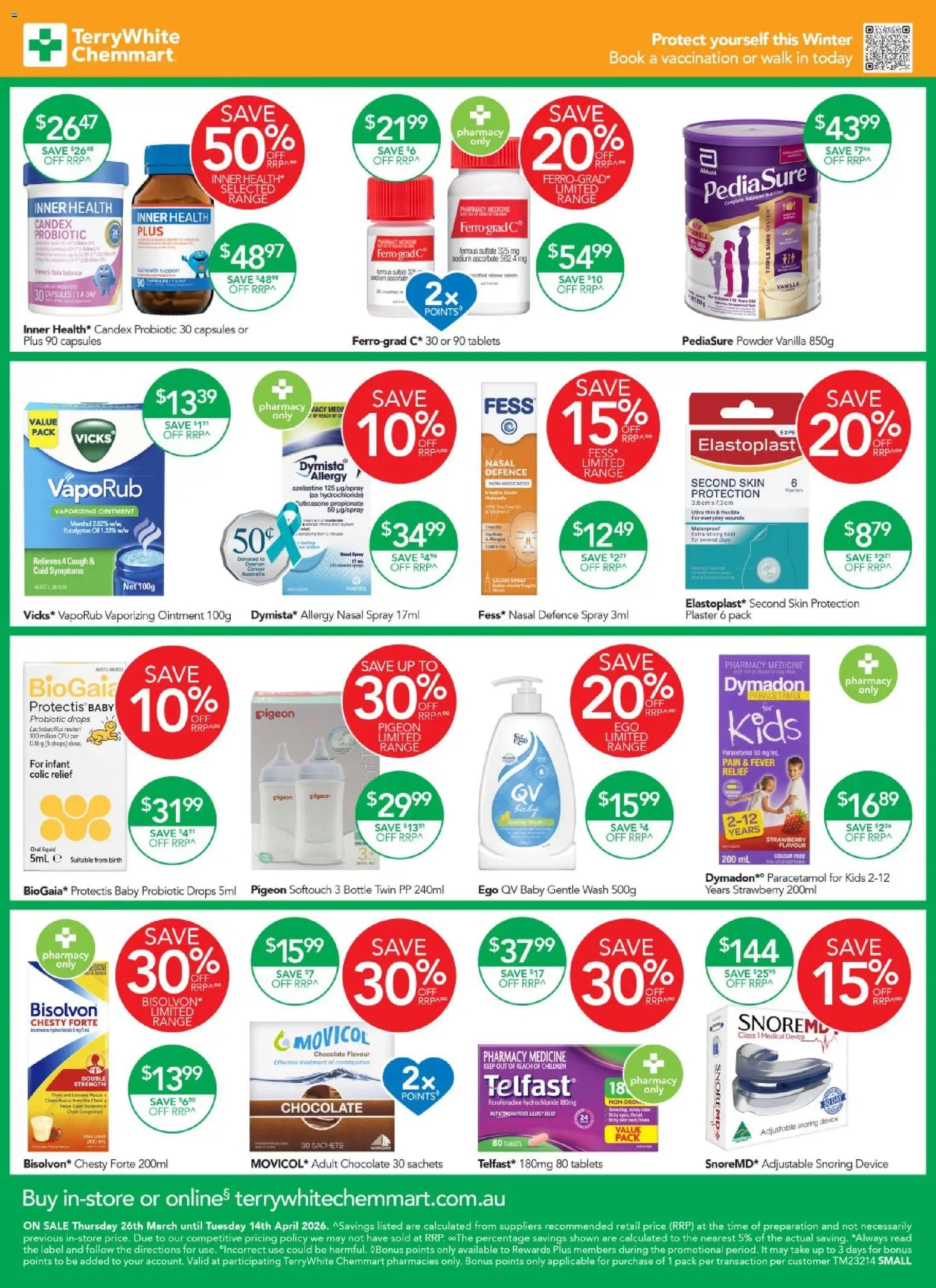 Terry White catalogue - valid from 26.03.2026 | Page: 2 | Products: Chocolate, Device, VapoRub, Tablets