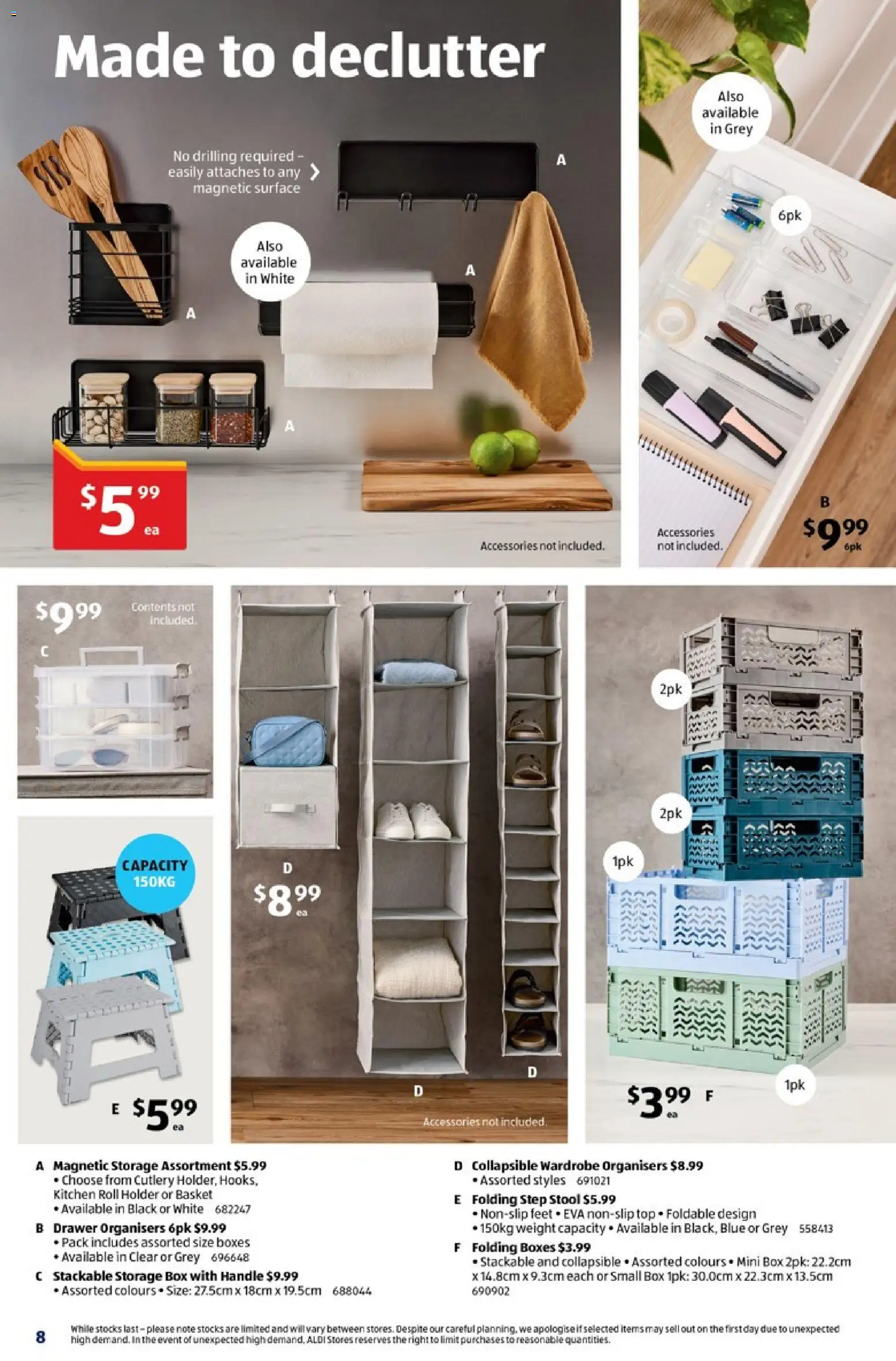Aldi catalogue - valid from 14.01.2026 | Page: 8 | Products: Cutlery, Stool, Accessories, Weight