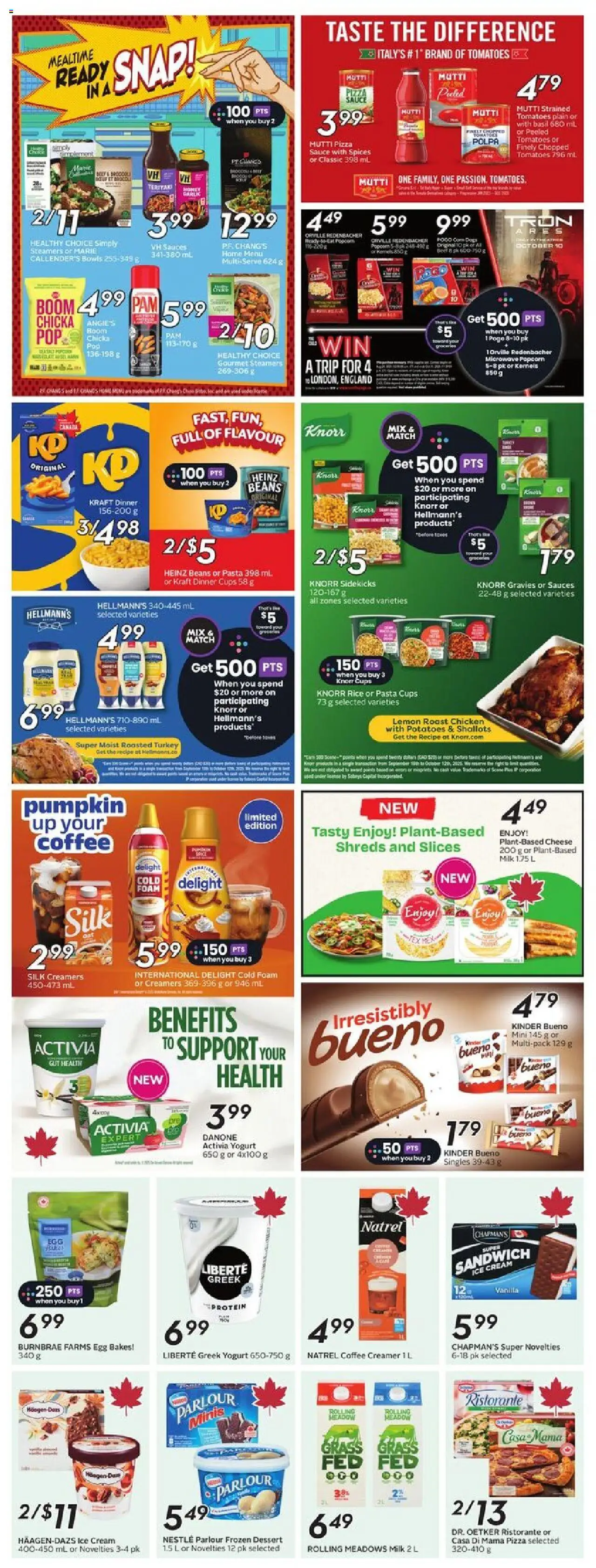 Sobeys flyer valid from 18.09.2025 | Page: 23 | Products: Rice, Pasta, Turkey, Coffee