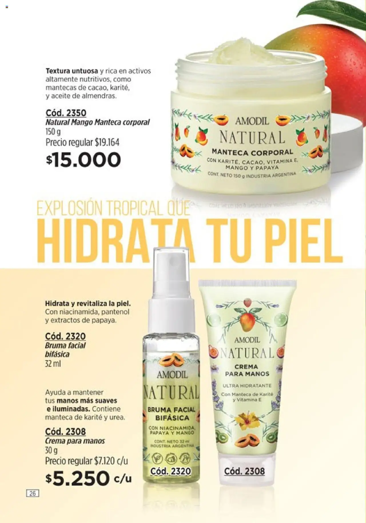 Catálogo Amodil Campaña 16 │ válido desde el 01.10.2025 | Página: 26 | Productos: Aceite, Mango, Manteca, Crema