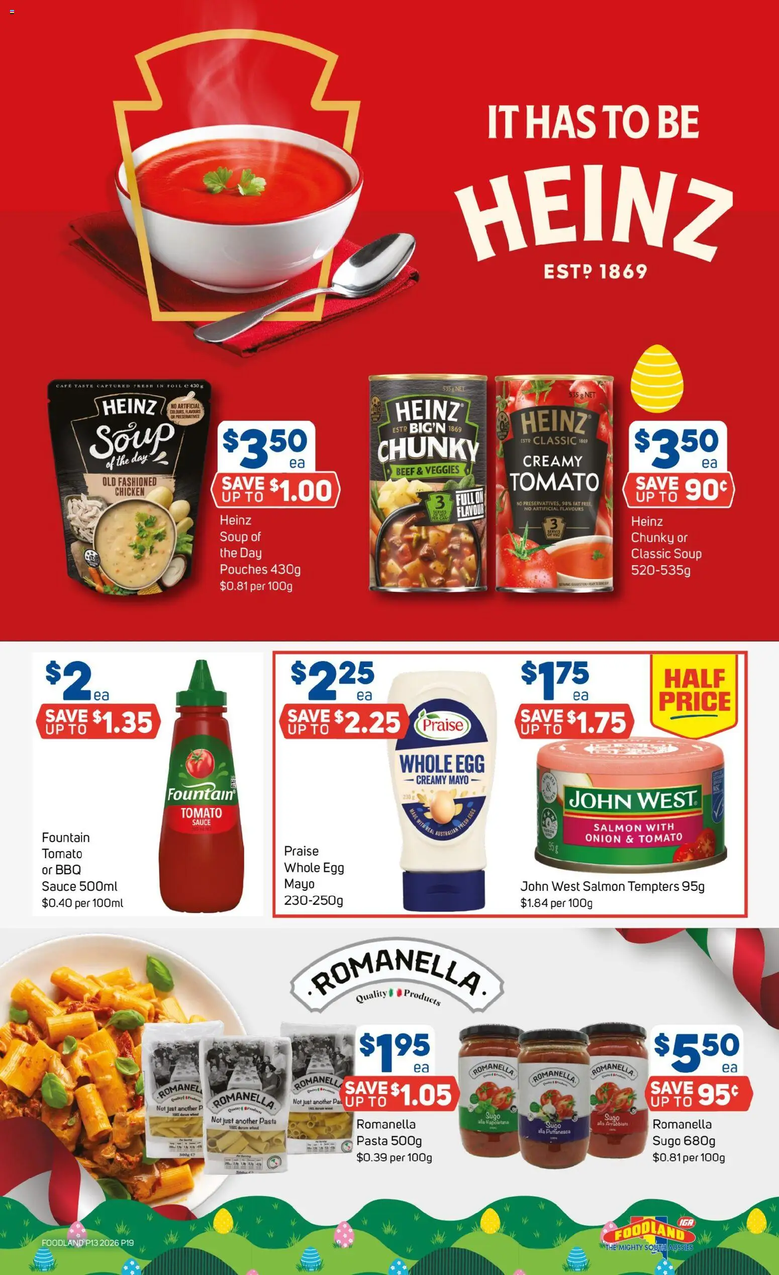 Foodland catalogue - valid from 25.03.2026 | Page: 19 | Products: Chicken, Pasta, Soup, Wheat