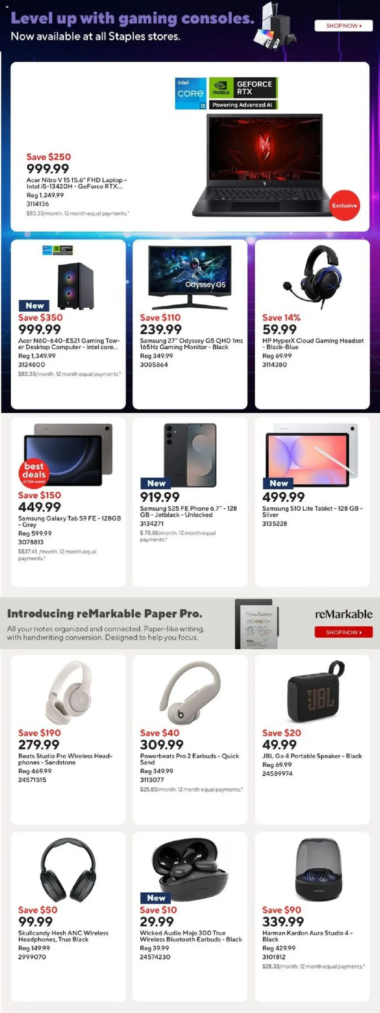 Staples flyer valid from 19.09.2025 | Page: 6 | Products: Phone, Monitor, Audio, Speaker