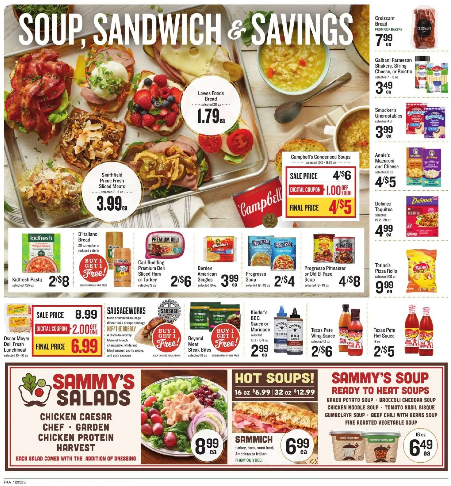 Lowes Foods Weekly Ad - valid from 03.12.2025 | Page: 5 | Products: Pizza, Pork, Salad, Sausage
