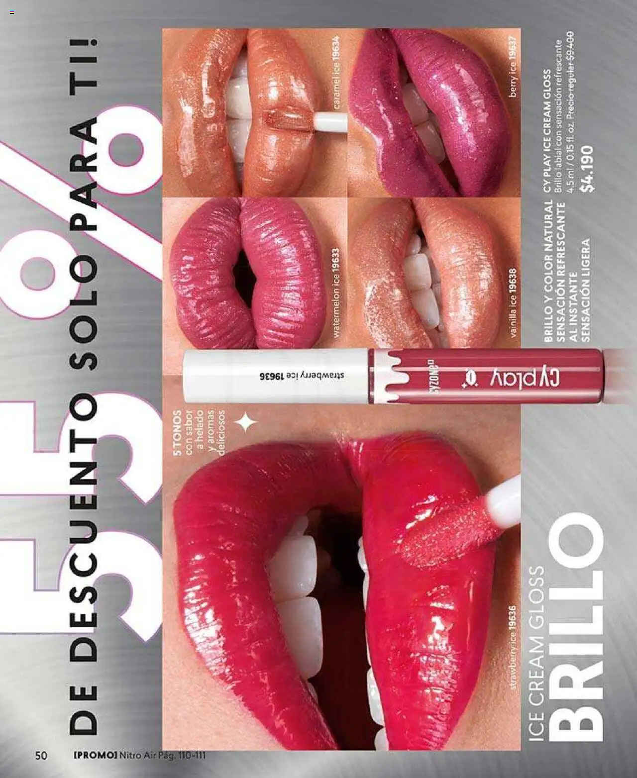 Catálogo CyZone Campaña 10 │ válido desde el 02.06.2025 | Página: 50 | Productos: Brillo, Labial, Helado