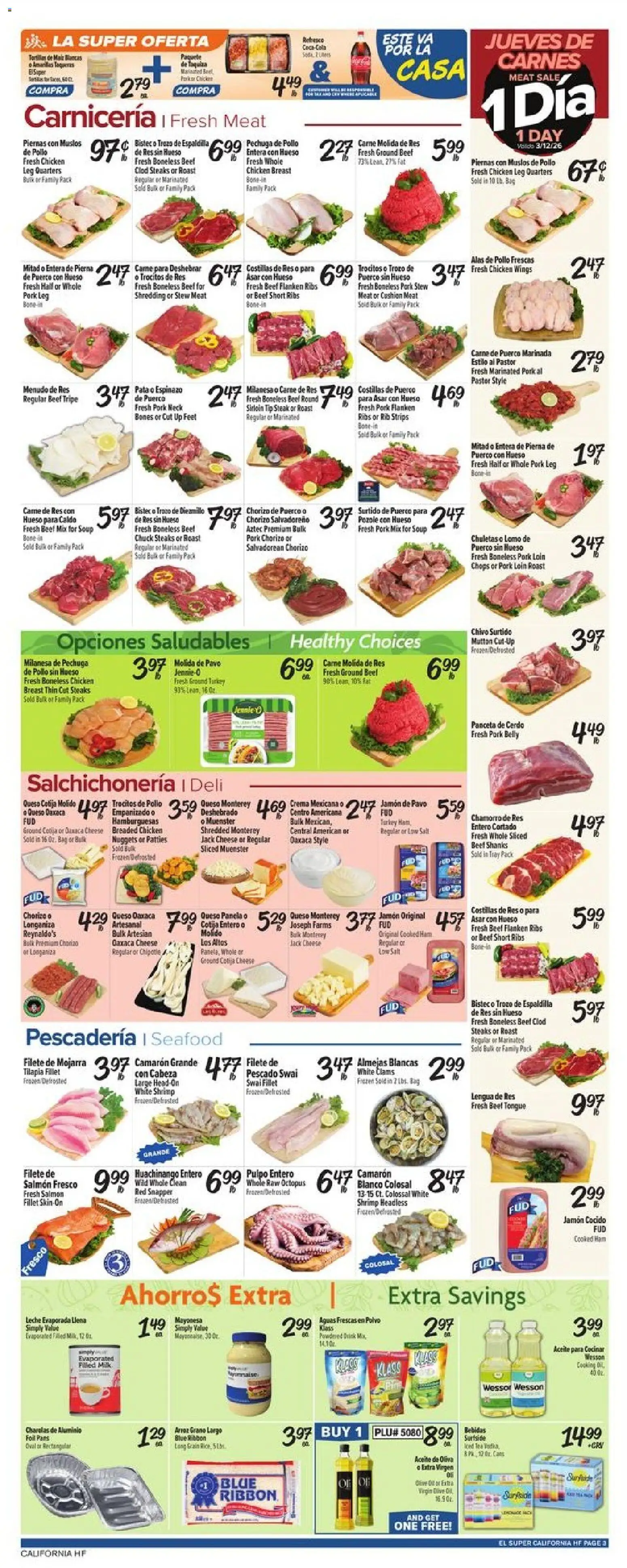 El Super Weekly Ad - valid from 11.03.2026 | Page: 3 | Products: Ham, Pork, Cushion, Bag