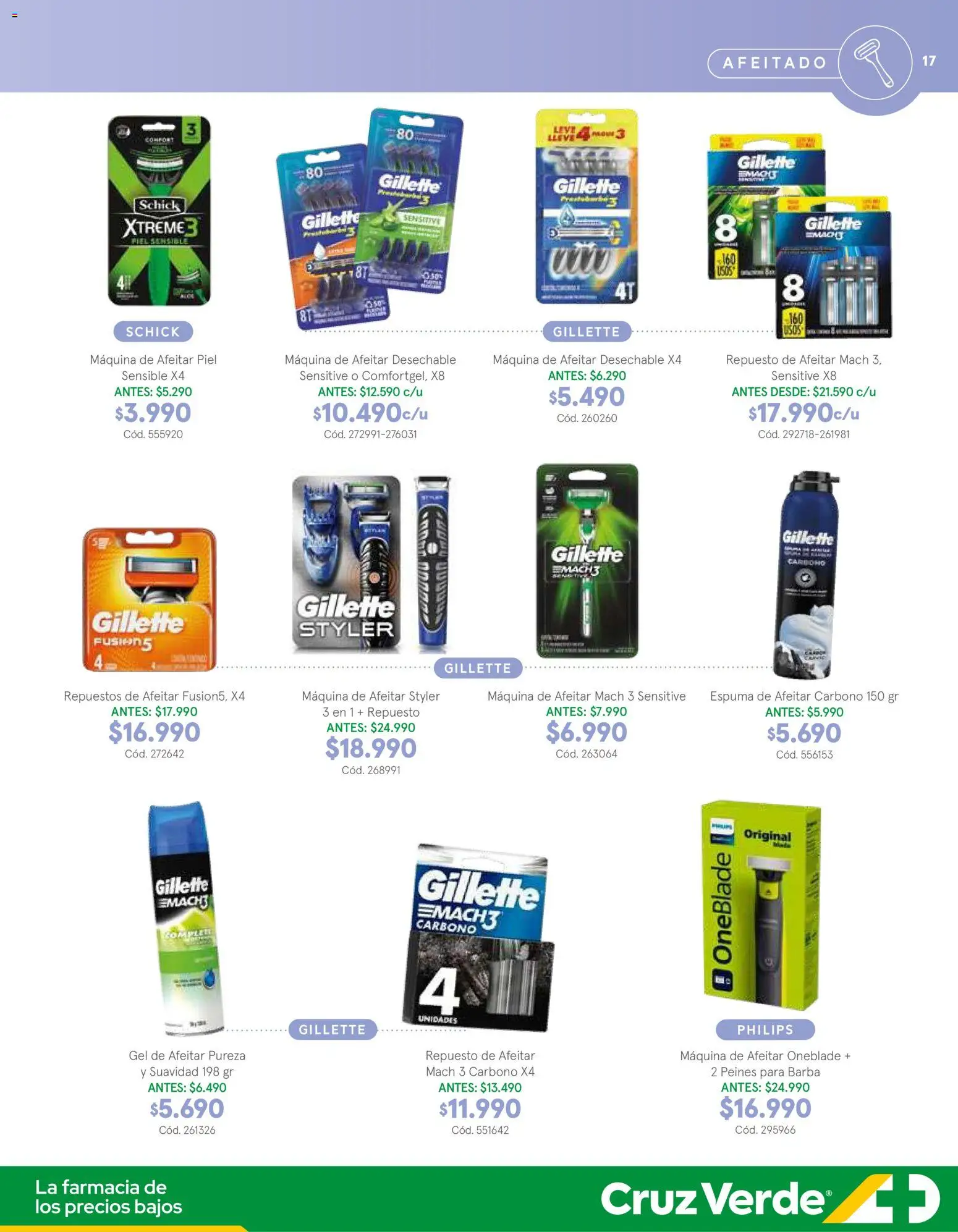 Belleza y Cuidado Personal Cruz Verde │ válido desde el 05.12.2025 | Página: 17 | Productos: Espuma, Maquina de afeitar, Espuma de afeitar