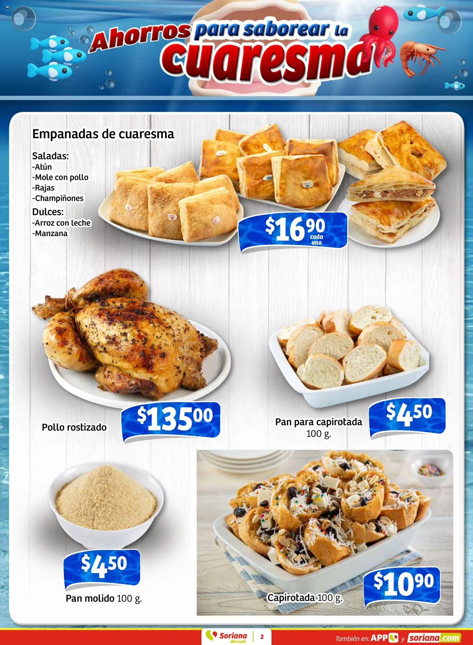 Nuevas ofertas de Soriana válidas en toda la República Mexicana desde el 27.02.2026. ¡Encuentra las mejores ofertas en Soriana Pesito Valedor Mercado: Camp, Chia, Oax, Q. Roo, Tab, Yuc! | Página: 10 | Productos: Pan molido, Atún, Manzana, Leche