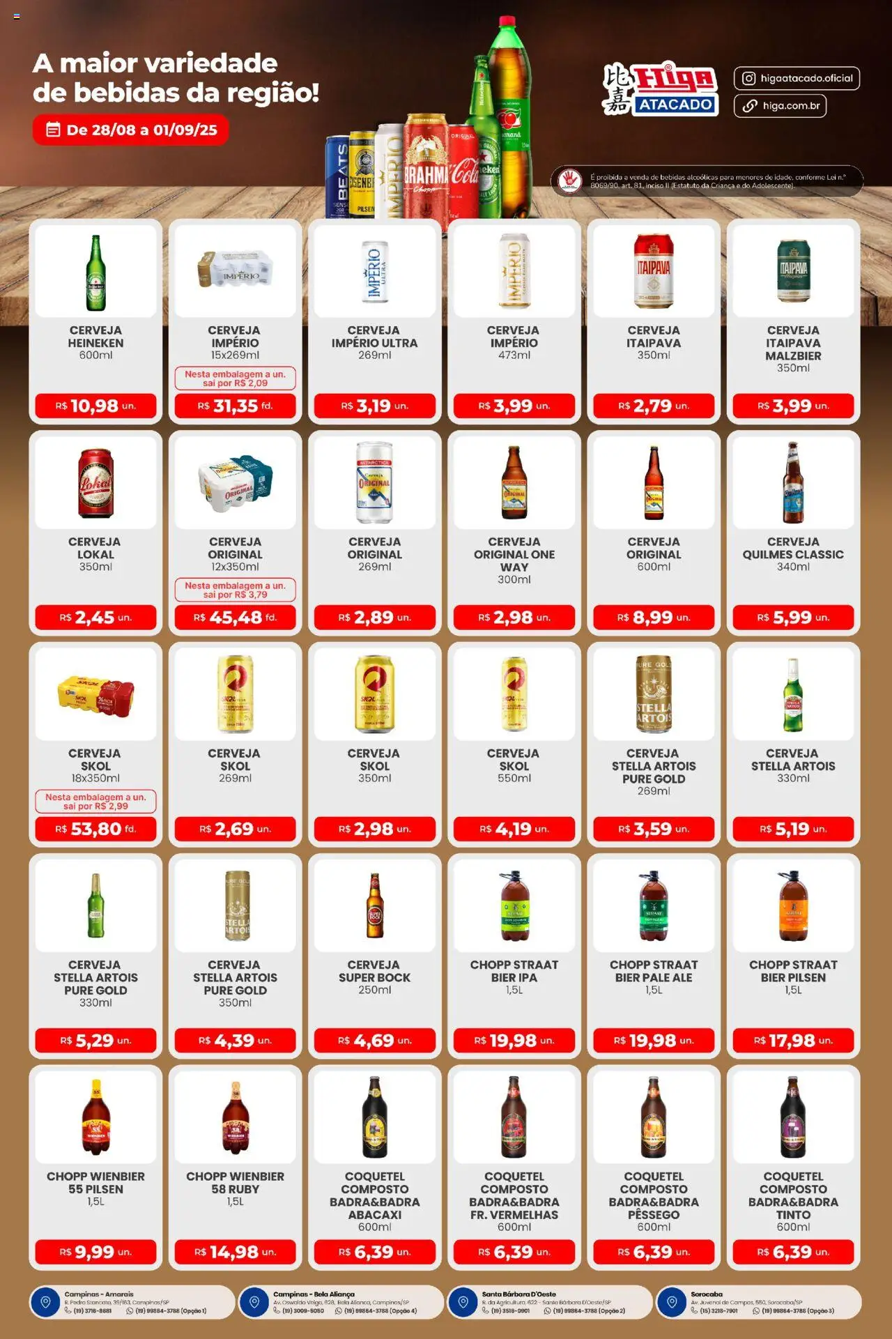 Higa Atacado Folheto - válido de 28.08.2025 | Página: 2 | Produtos: Pêssego, Cola, Cerveja, Cerveja Heineken