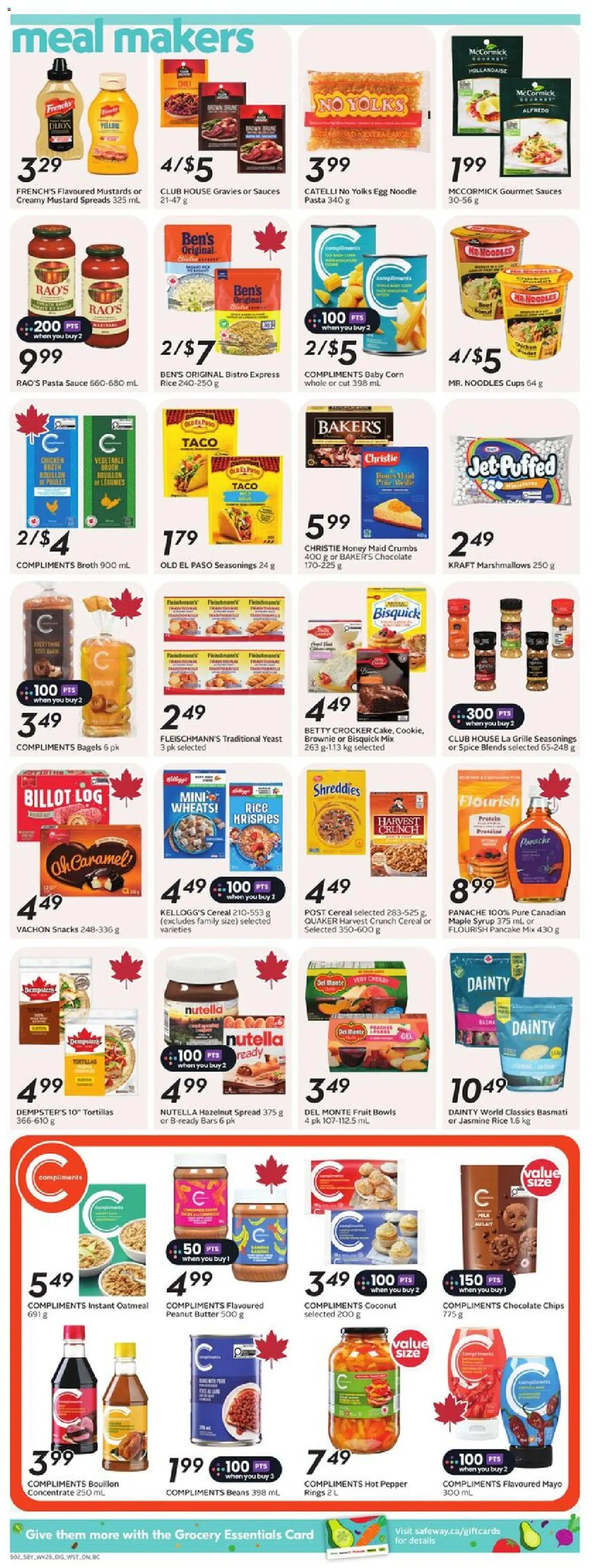 Safeway flyer valid from 06.11.2025 | Page: 10 | Products: Rice, Noodles, Pasta, Chocolate