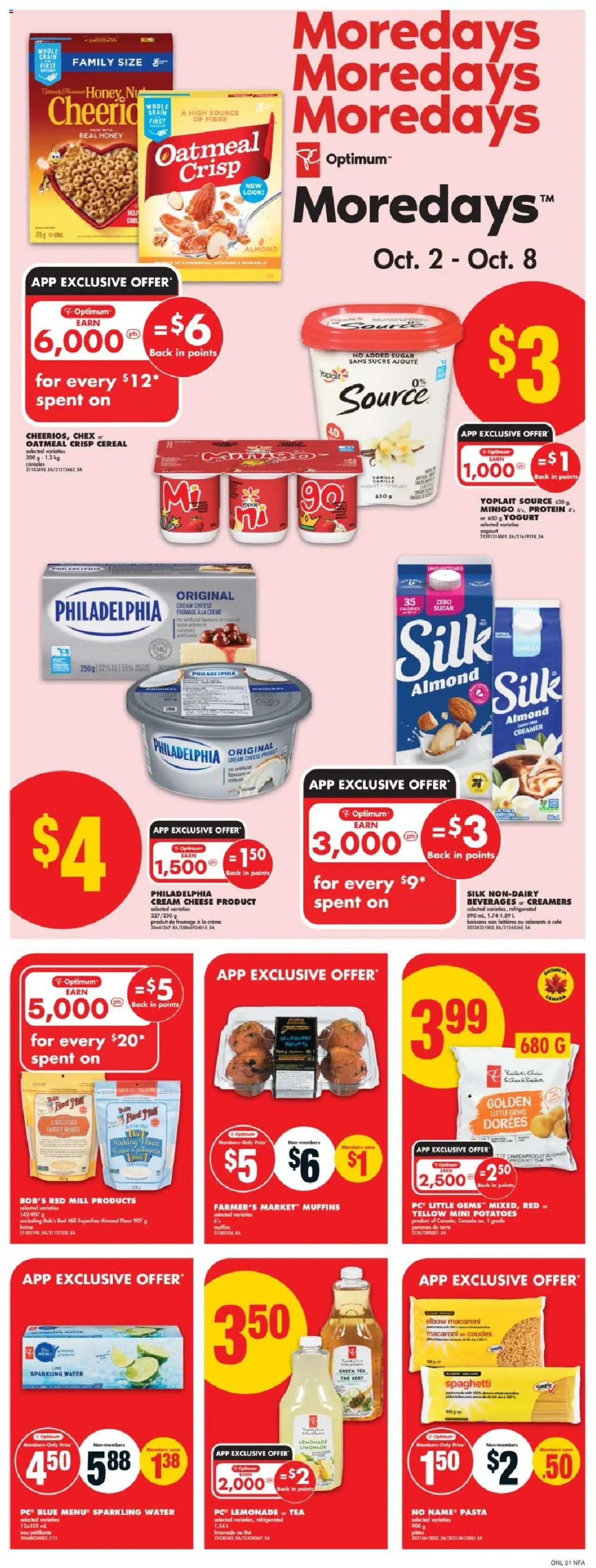No Frills flyer valid from 02.10.2025 | Page: 6 | Products: Pasta, PC, Potatoes, Cheese