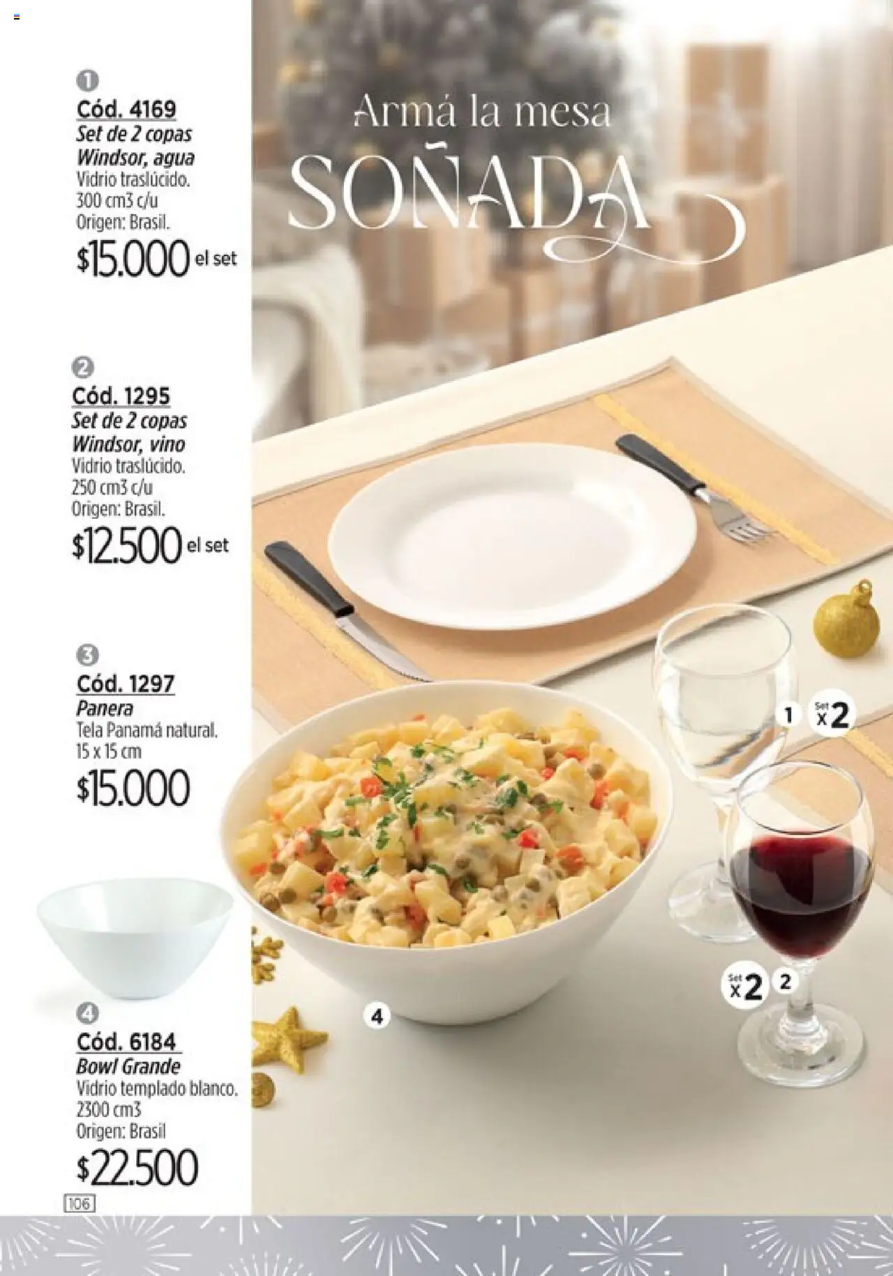 Catálogo Amodil Campaña 17/2025 │ válido desde el 14.10.2025 | Página: 106 | Productos: Bowl, Mesa, Agua, Vino