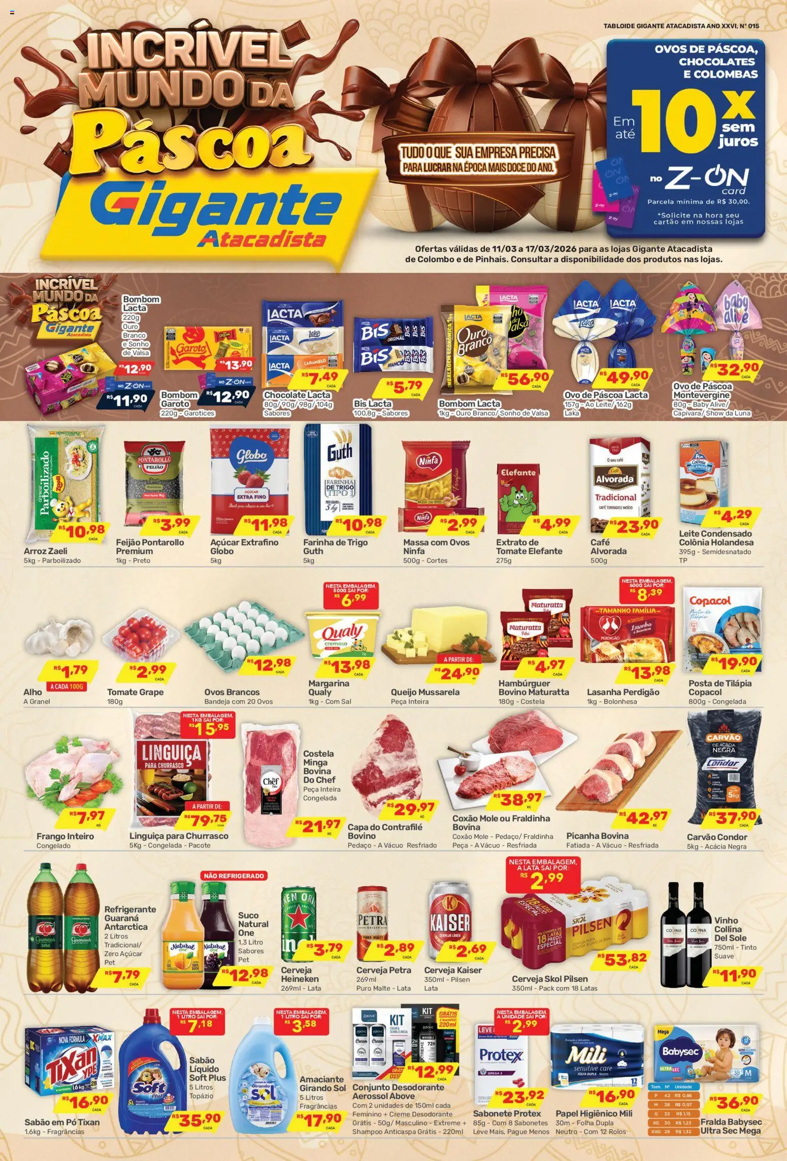 Gigante Atacadista Folheto - válido de 11.03.2026 | Página: 1 | Produtos: Farinha de trigo, Leite, Chocolate, Refrigerante