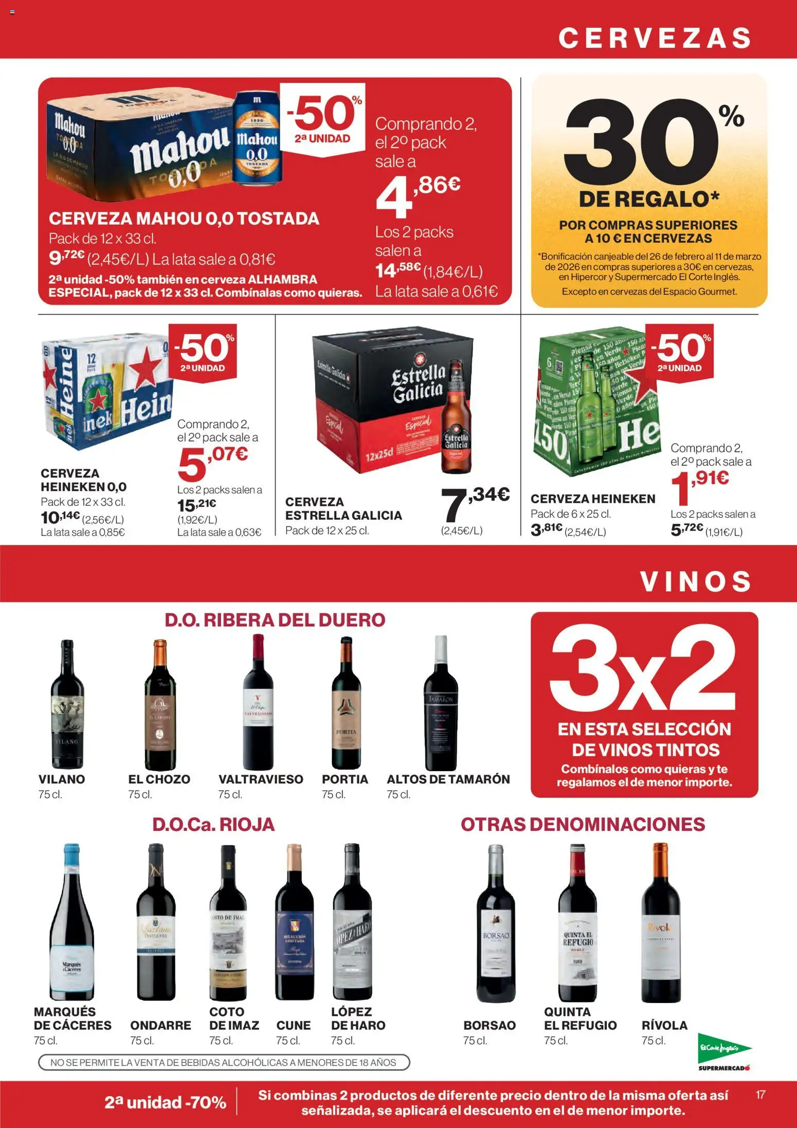 Nuevas ofertas de El Corte Inglés válidas en toda la República Mexicana desde el 12.02.2026. ¡Encuentra las mejores ofertas en El Corte Inglés catálogo! | Página: 17 | Productos: Pez, Cerveza, Té