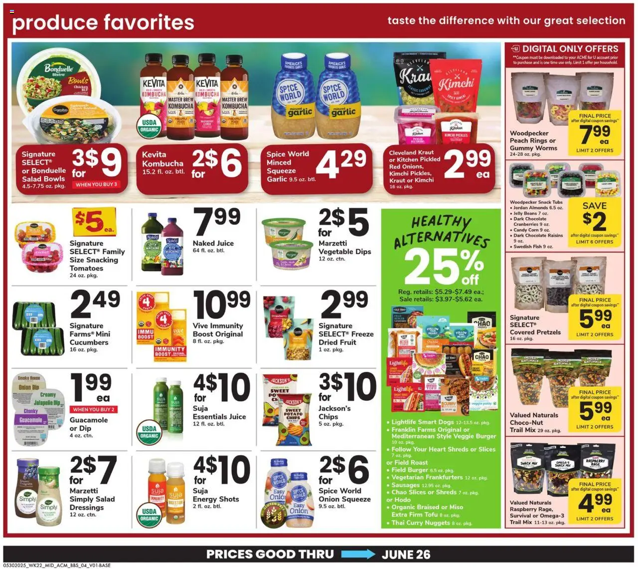 Acme Big Book of Savings - valid from 30.05.2025 | Page: 4 | Products: Corn, Spinach, Chocolate, Garlic