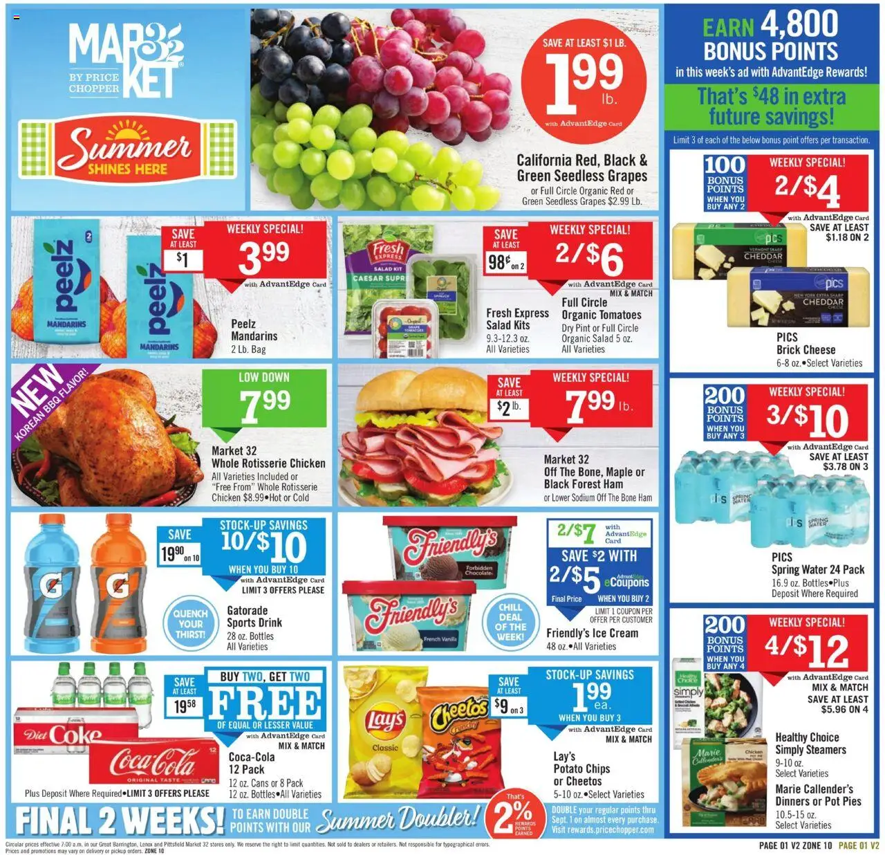 Price Chopper Weekly Ad - valid from 17.08.2025 | Page: 1 | Products: Mandarins, Ham, Chips, Salad
