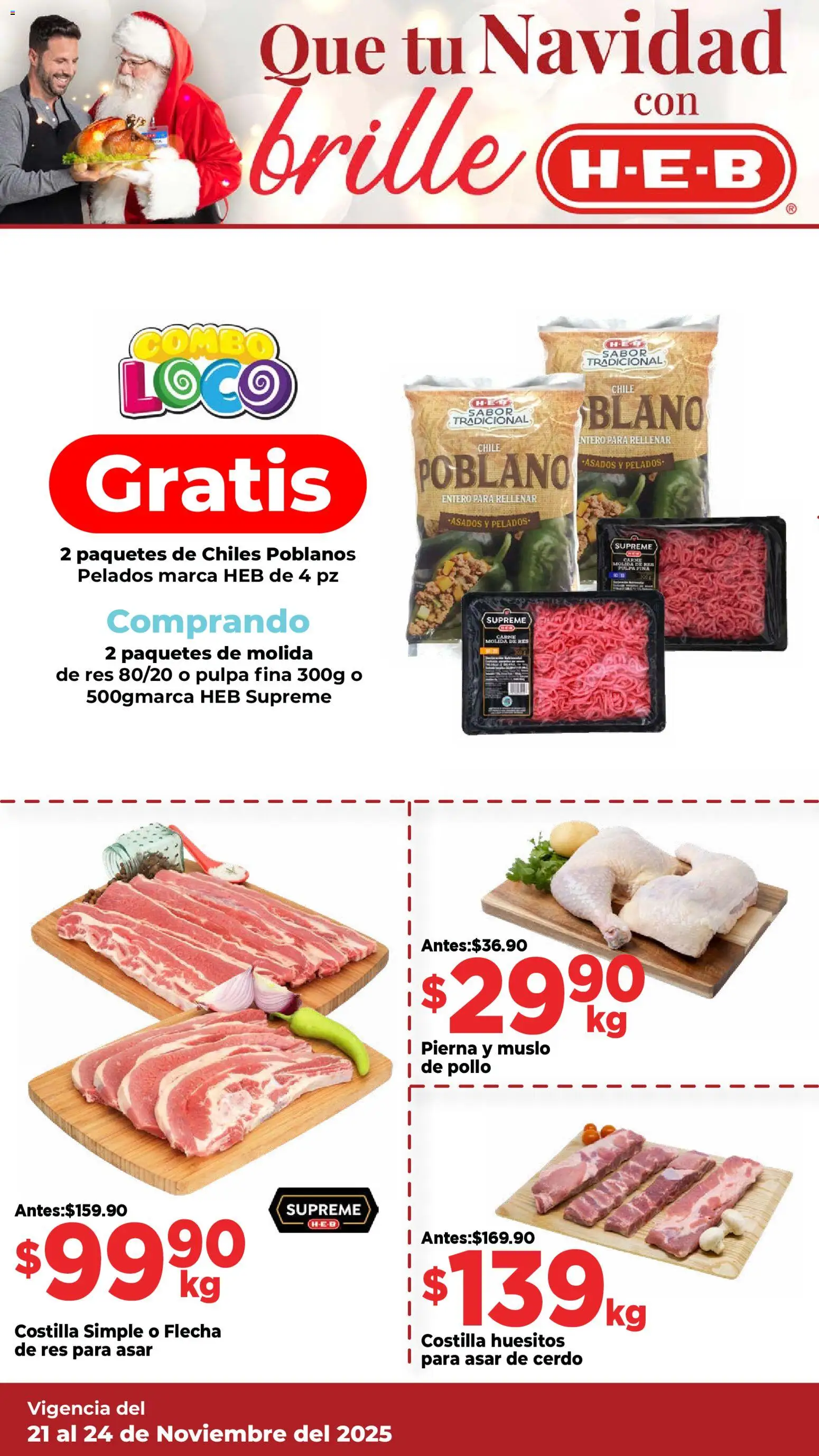 Nuevas ofertas de H-E-B válidas en toda la República Mexicana desde el 21.11.2025. ¡Encuentra las mejores ofertas en H-E-B folleto! | Página: 14 | Productos: Pollo, Cerdo, Res, Piña