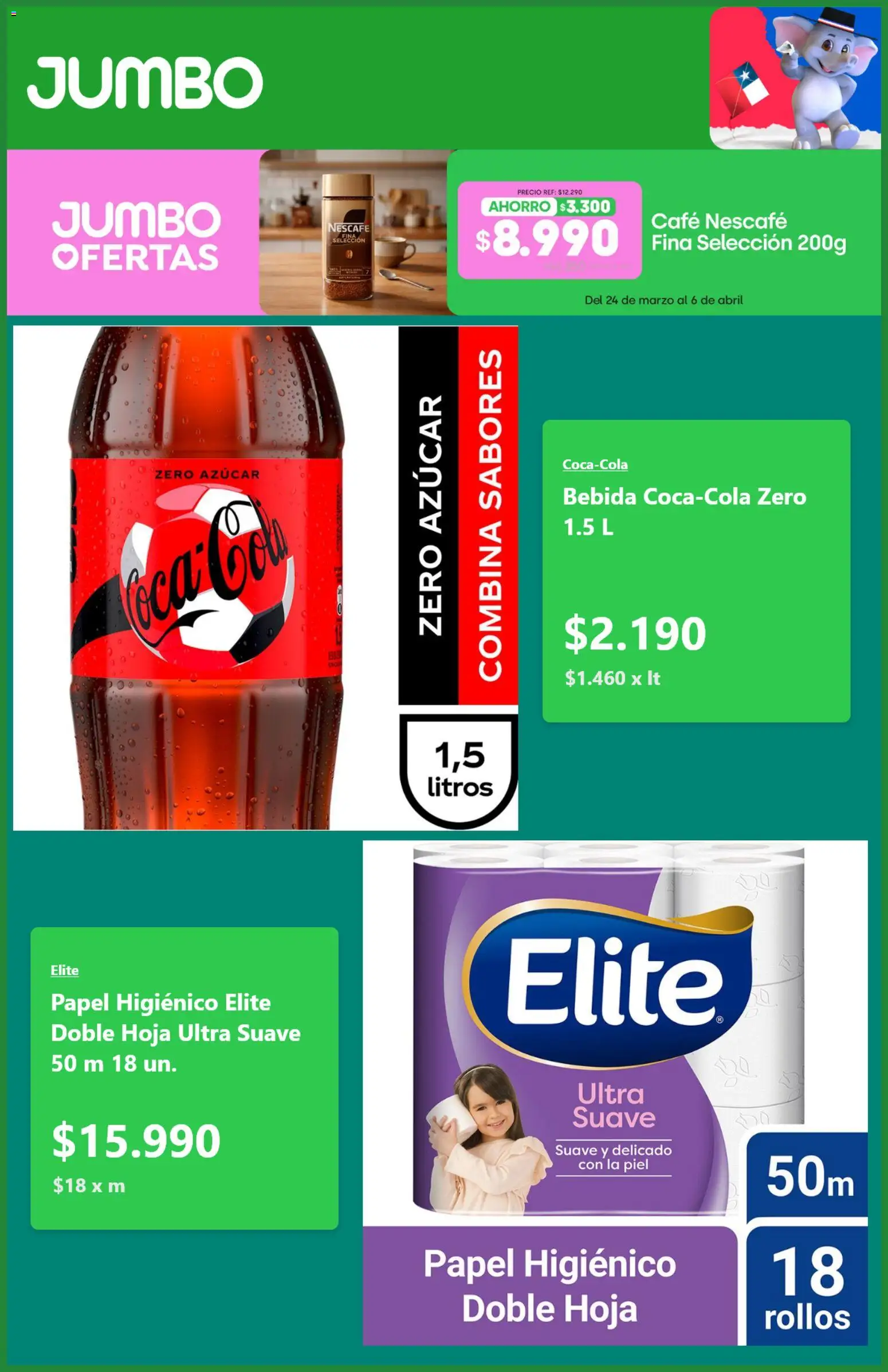 Jumbo ofertas  │ válido desde el 24.03.2026 | Página: 5 | Productos: Papel higiénico, Café, Azucar