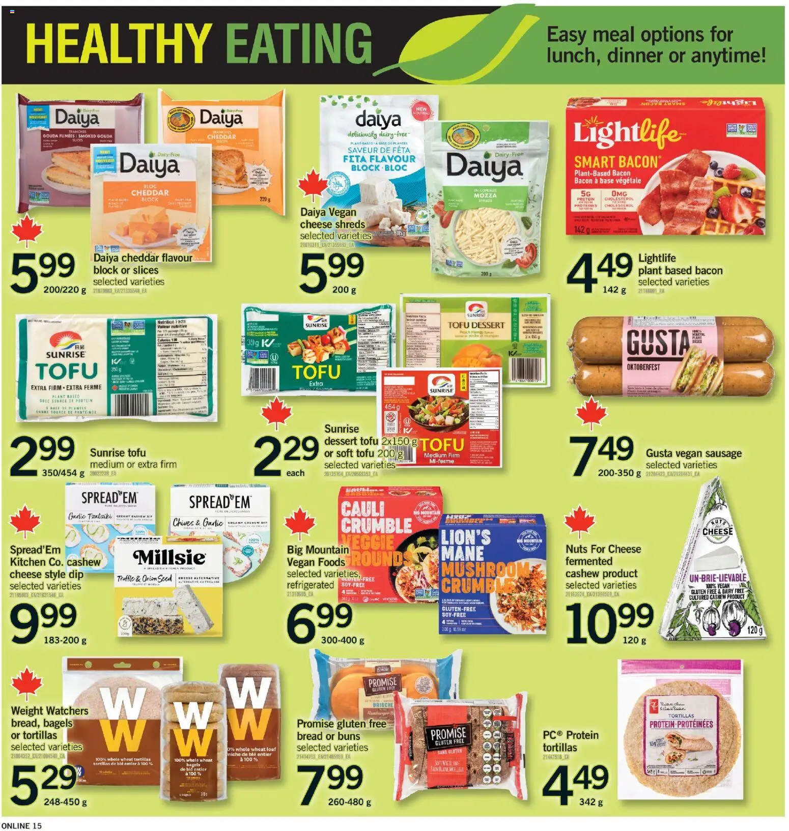 Fortinos flyer valid from 01.01.2026 | Page: 15 | Products: Nuts, Cheese, Bread