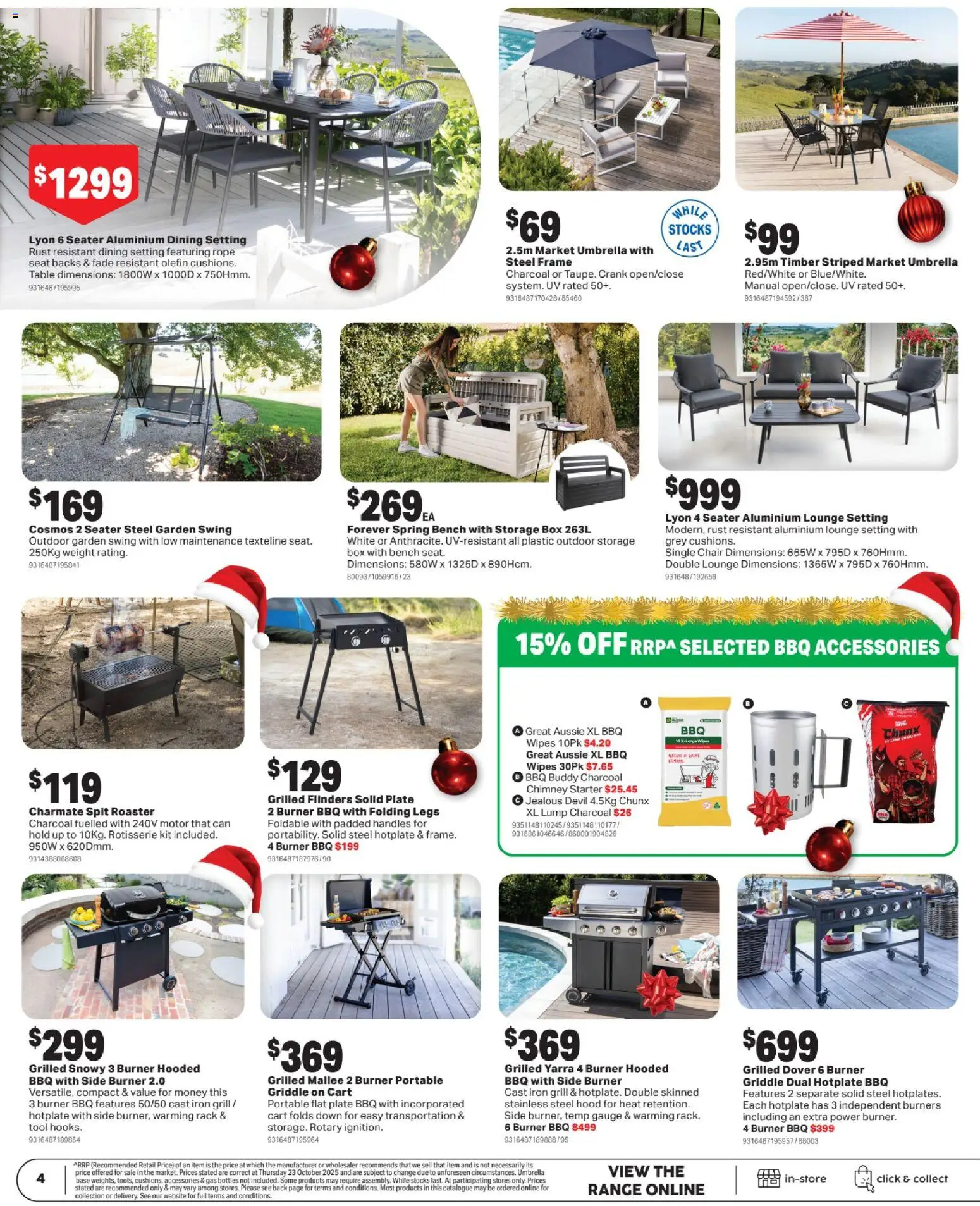 Mitre 10 catalogue - valid from 03.12.2025 | Page: 4 | Products: Chair, Cart, Portable, Grill