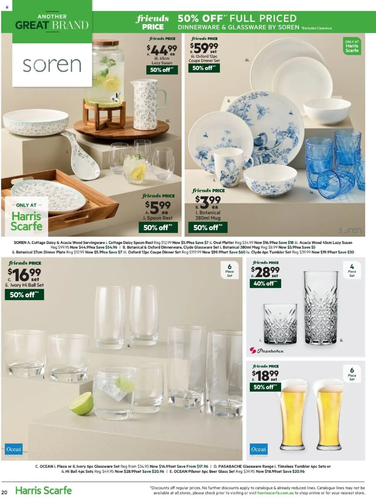 Harris Scarfe catalogue - valid from 13.10.2025 | Page: 20 | Products: Dinner set, Glassware, Beer, Wood
