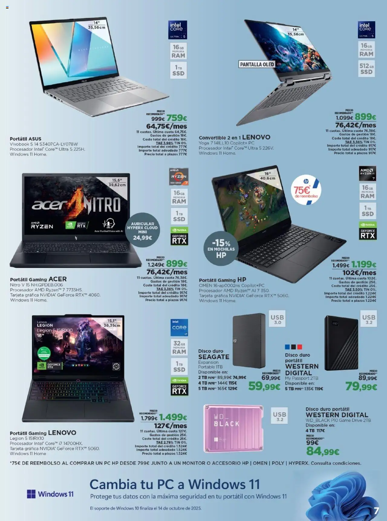 Nuevas ofertas de El Corte Inglés válidas en toda la República Mexicana desde el 06.10.2025. ¡Encuentra las mejores ofertas en El Corte Inglés - Catálogo Los Tecnoprecios! | Página: 7 | Productos: Monitor, Disco