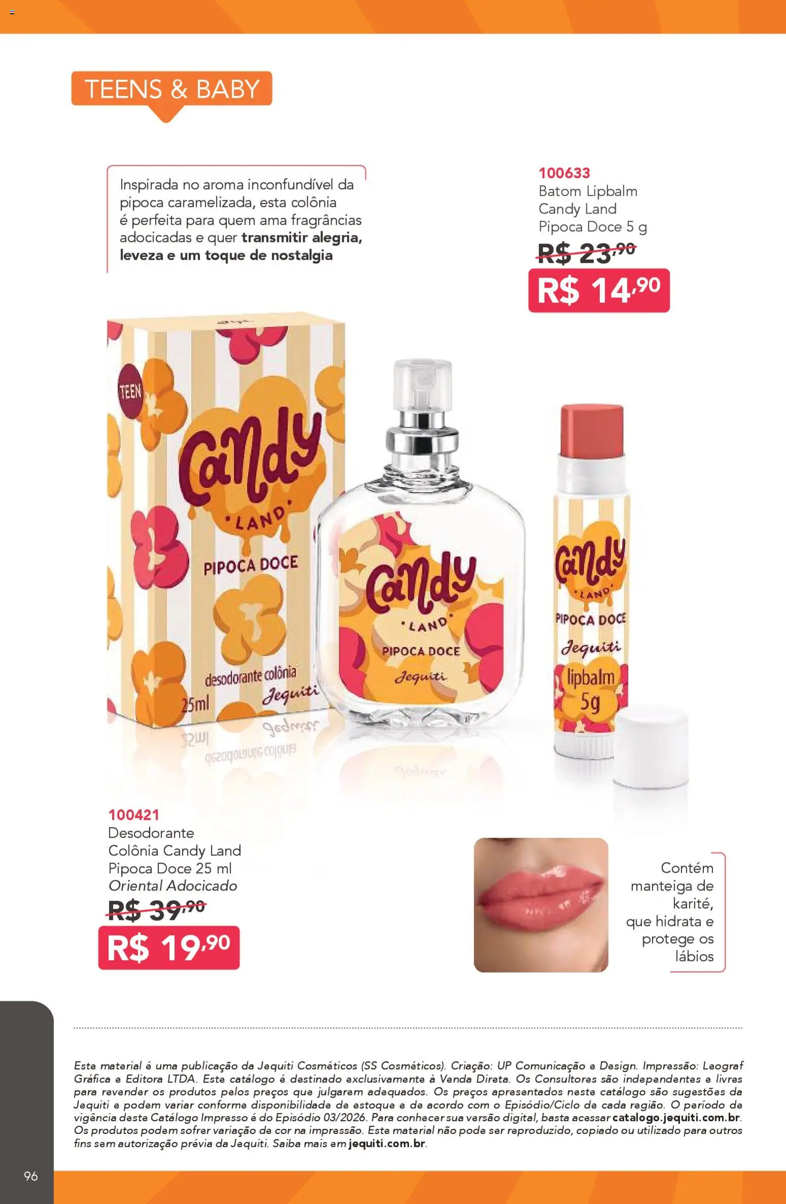 Jequiti Folheto - válido de 20.02.2026 | Página: 96 | Produtos: Batom, Desodorante, Manteiga, Pipoca