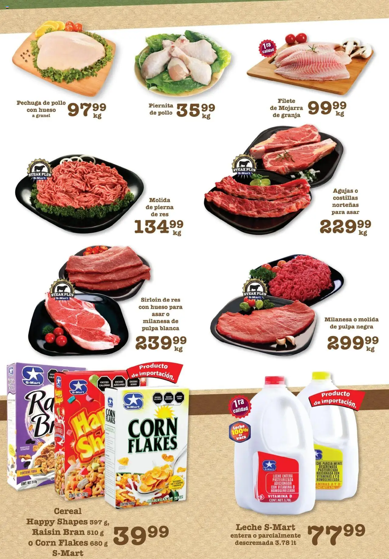 Nuevas ofertas de S-Mart válidas en toda la República Mexicana desde el 05.08.2025. ¡Encuentra las mejores ofertas en S-Mart - Folleto - Monterrey! | Página: 4 | Productos: Maíz, Leche, Hojuelas, Vitaminas