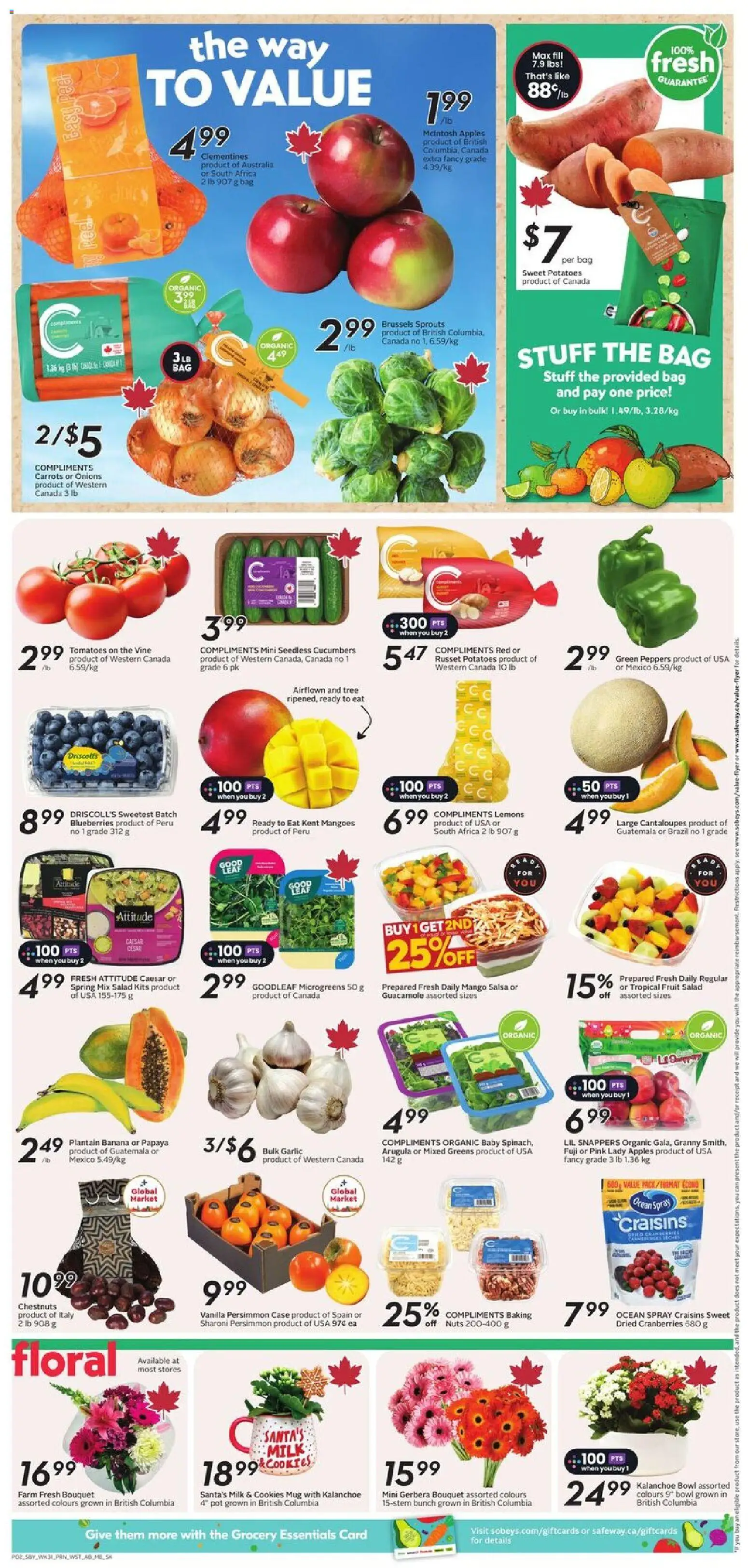Safeway flyer valid from 27.11.2025 | Page: 5 | Products: Potatoes, Case, Apples, Tomatoes