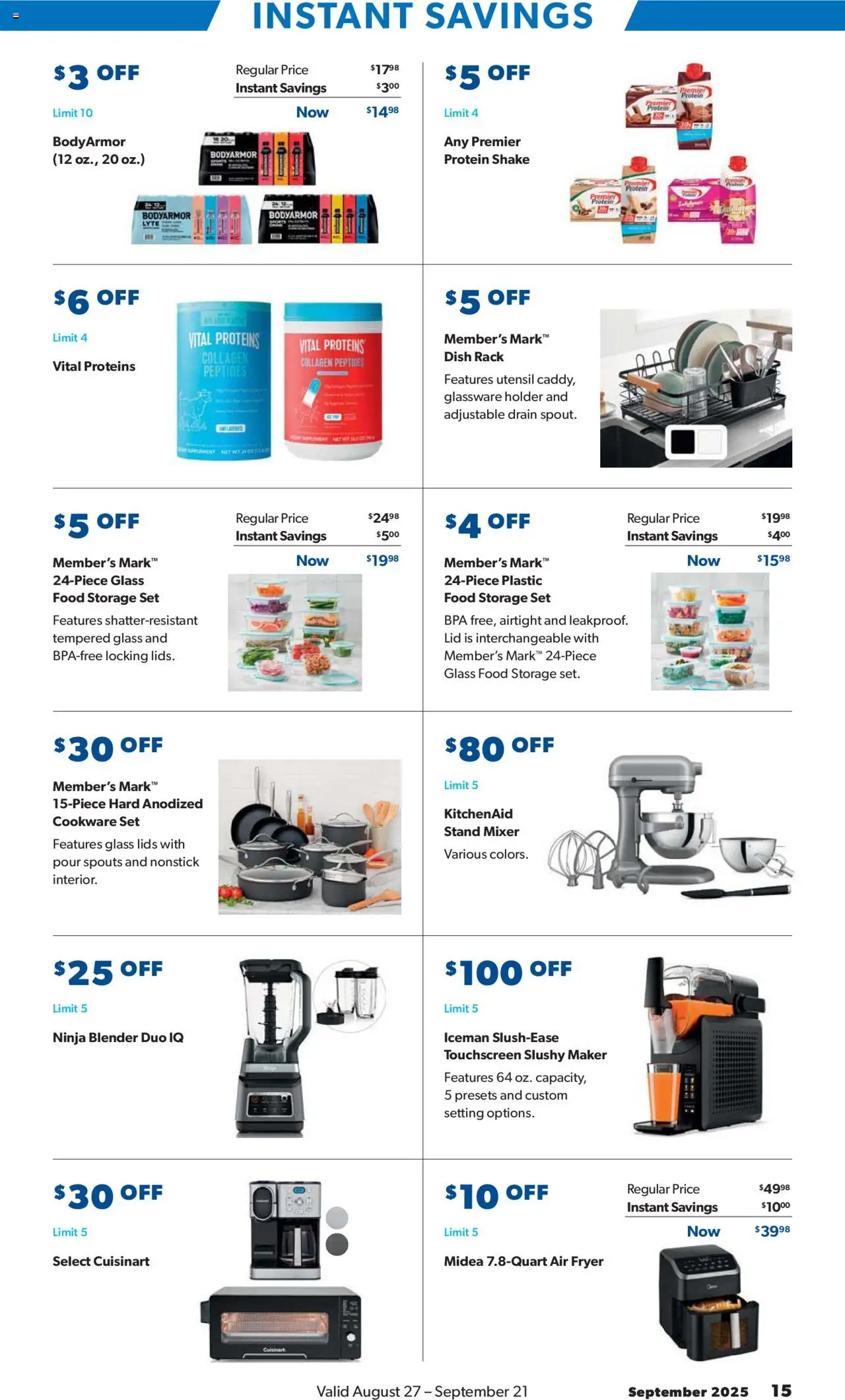 Sam's Club Instant Savings Book September - valid from 27.08.2025 | Page: 15 | Products: Fryer, Blender, Mixer
