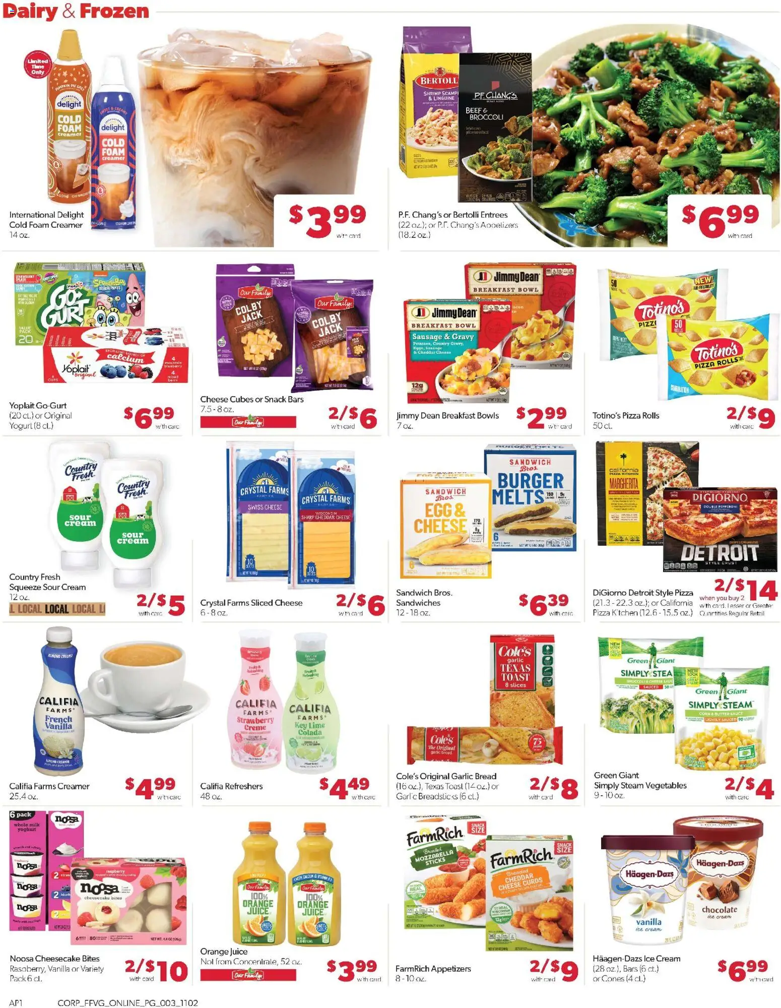 Family Fare Weekly Ad - MI - valid from 02.11.2025 | Page: 7 | Products: Broccoli, Pizza, Sour cream, Cheesecake